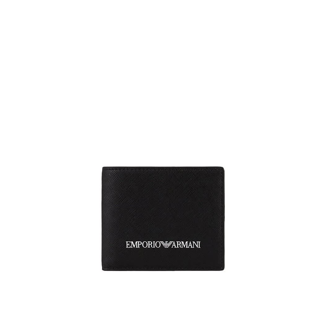 Emporio Armani Black Small Wallet With White Logo