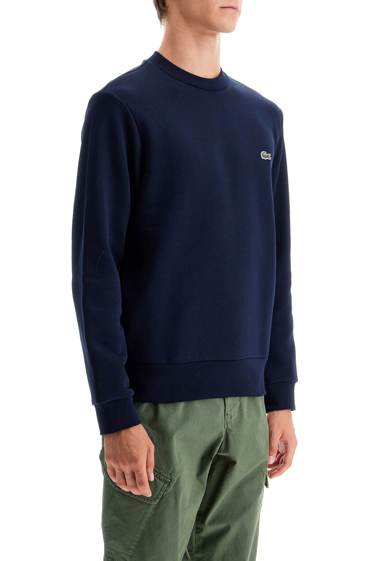 Lacoste Live Cotton Fleece Sweatshirt Navy Blue In Blue