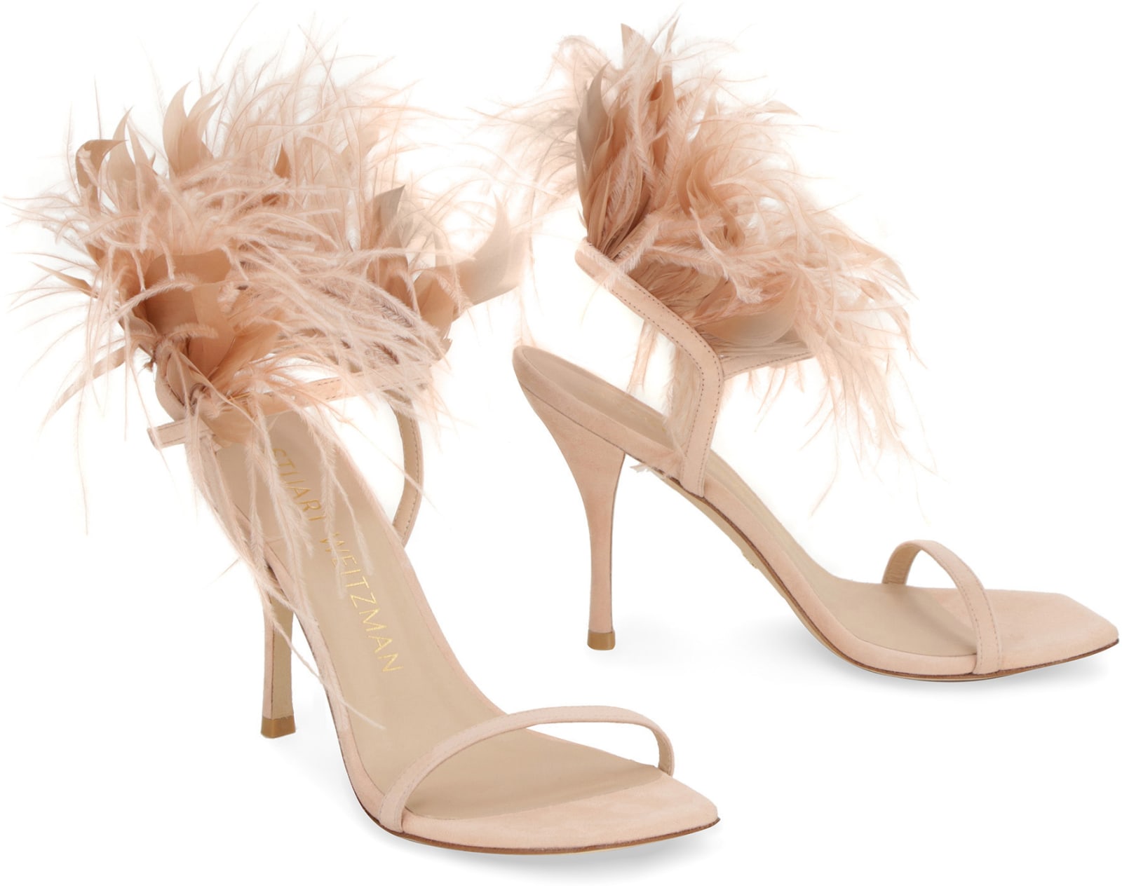 Shop Stuart Weitzman Plume Suede Sandals In Pink