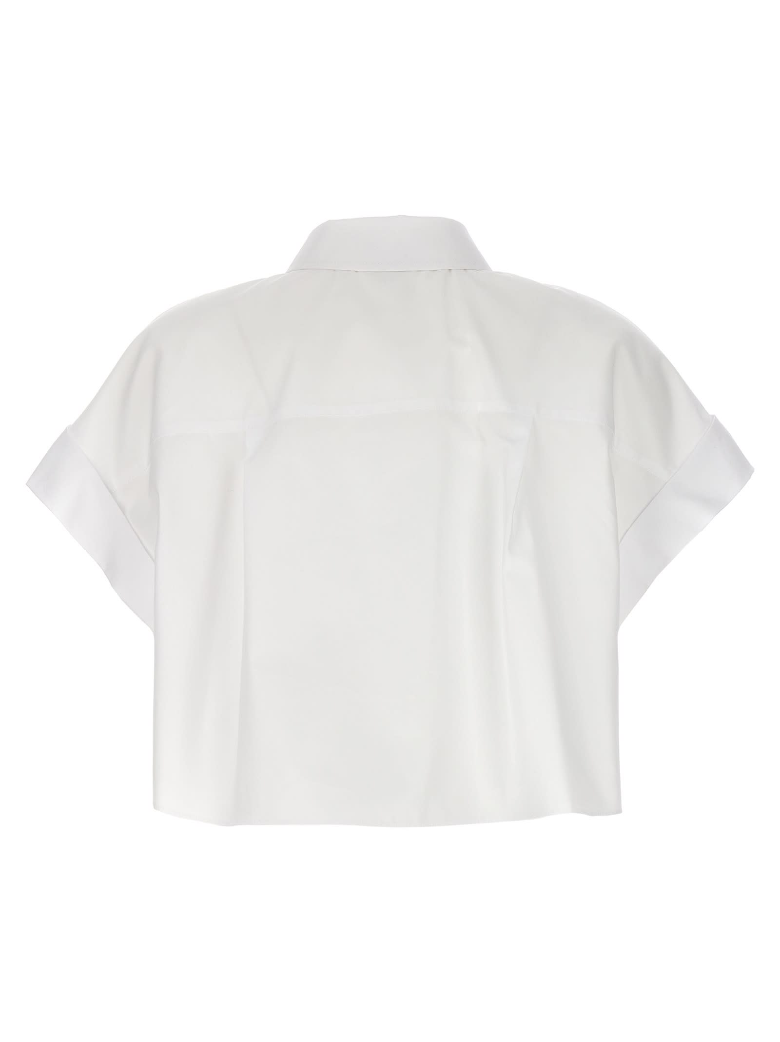 Shop Alexander Mcqueen Cropped Shirt In White