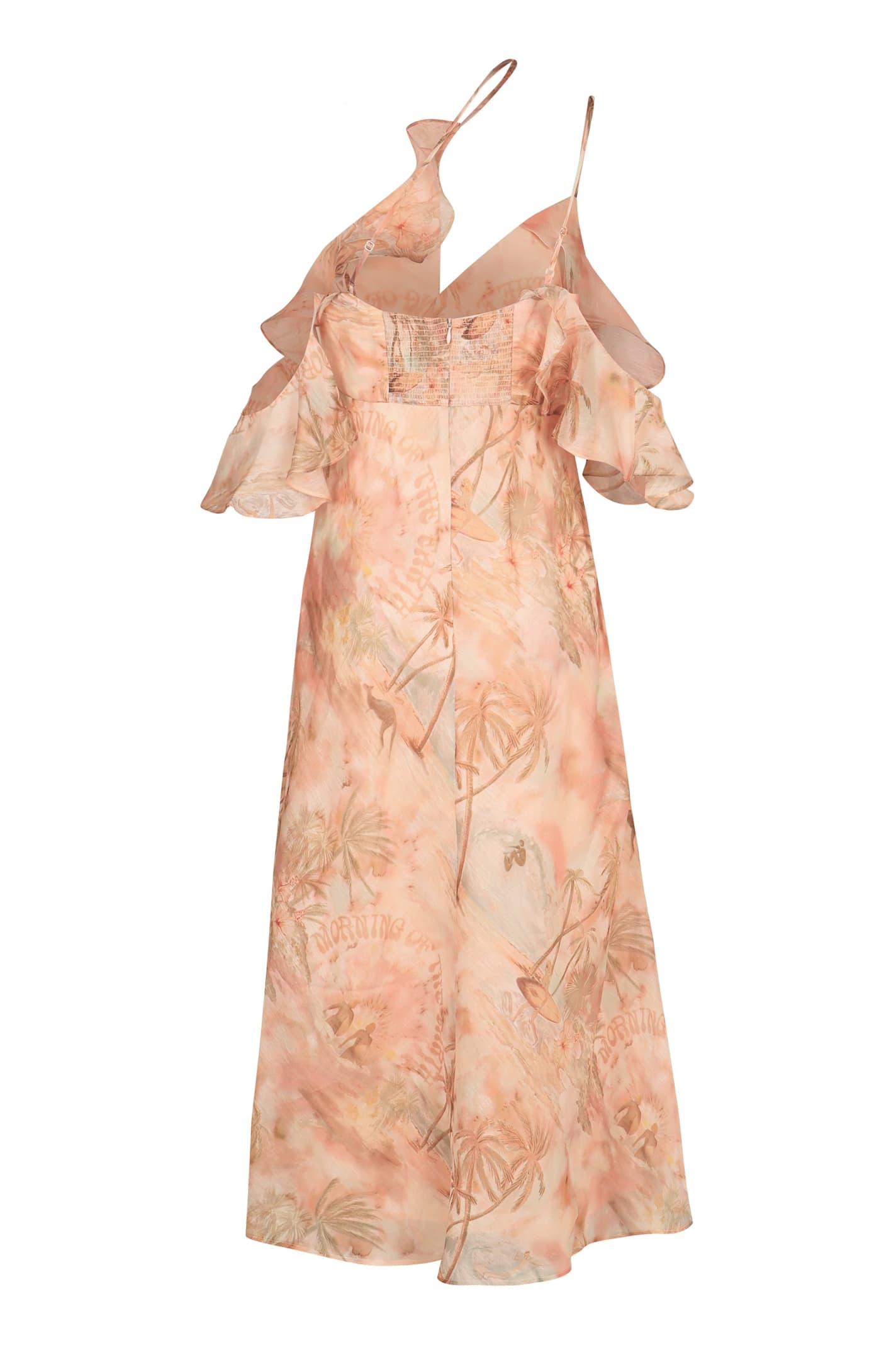 Zimmermann Illuminate Flutter Printed Dress In Pink