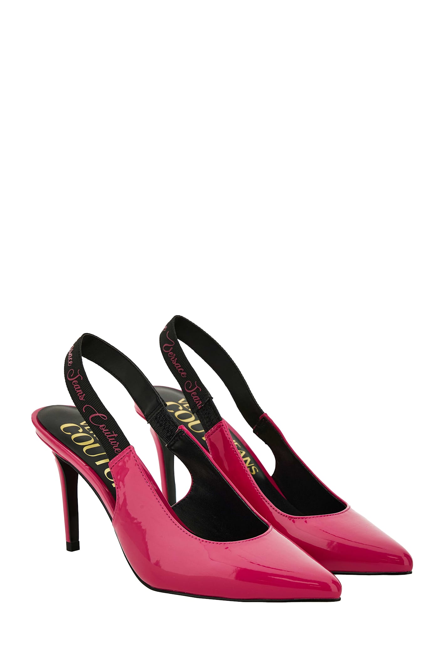 Versace Jeans Couture Slingback Pointed-toe Pumps In Pink