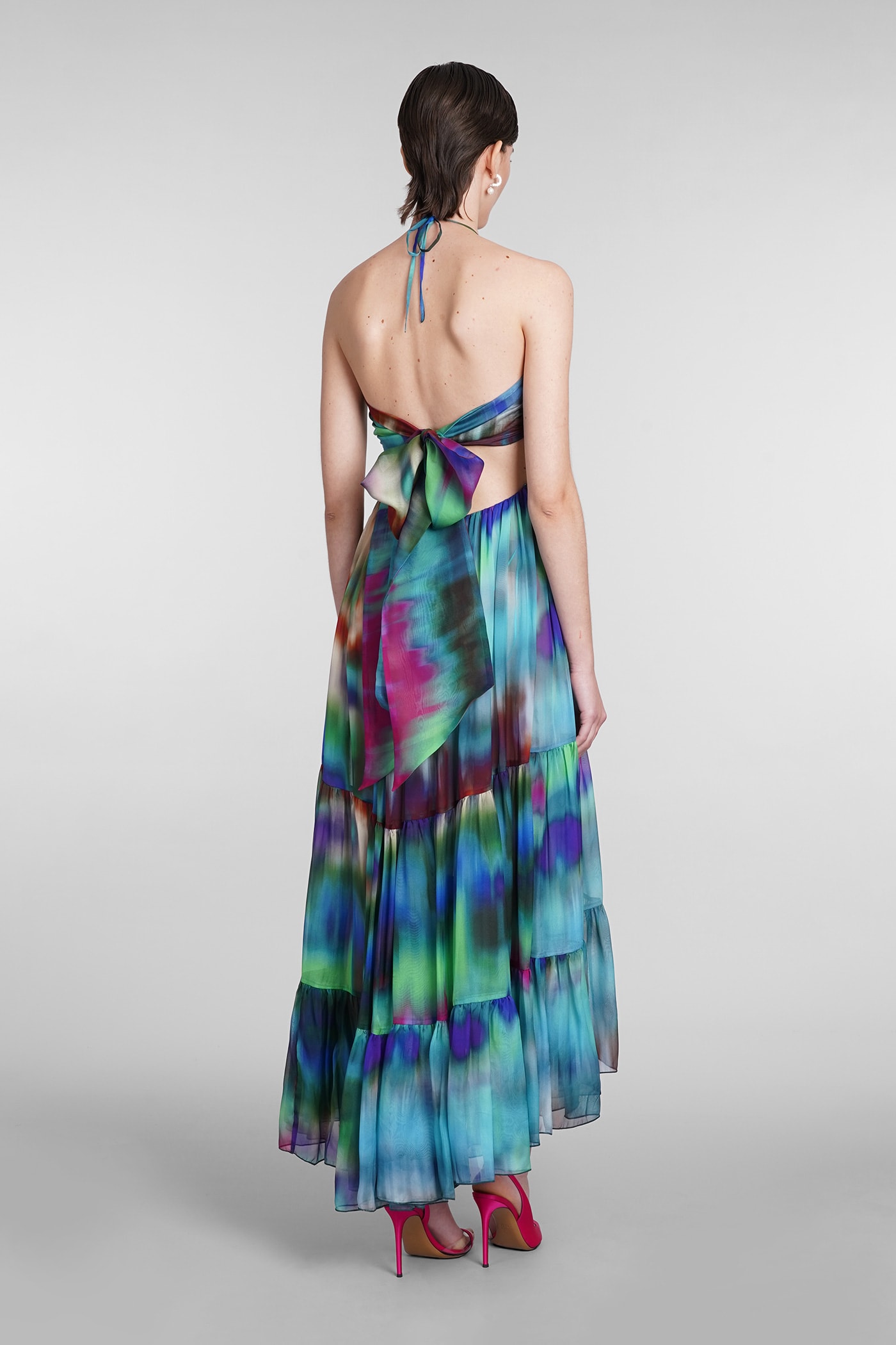 Shop Alexandre Vauthier Dress In Multicolor Silk