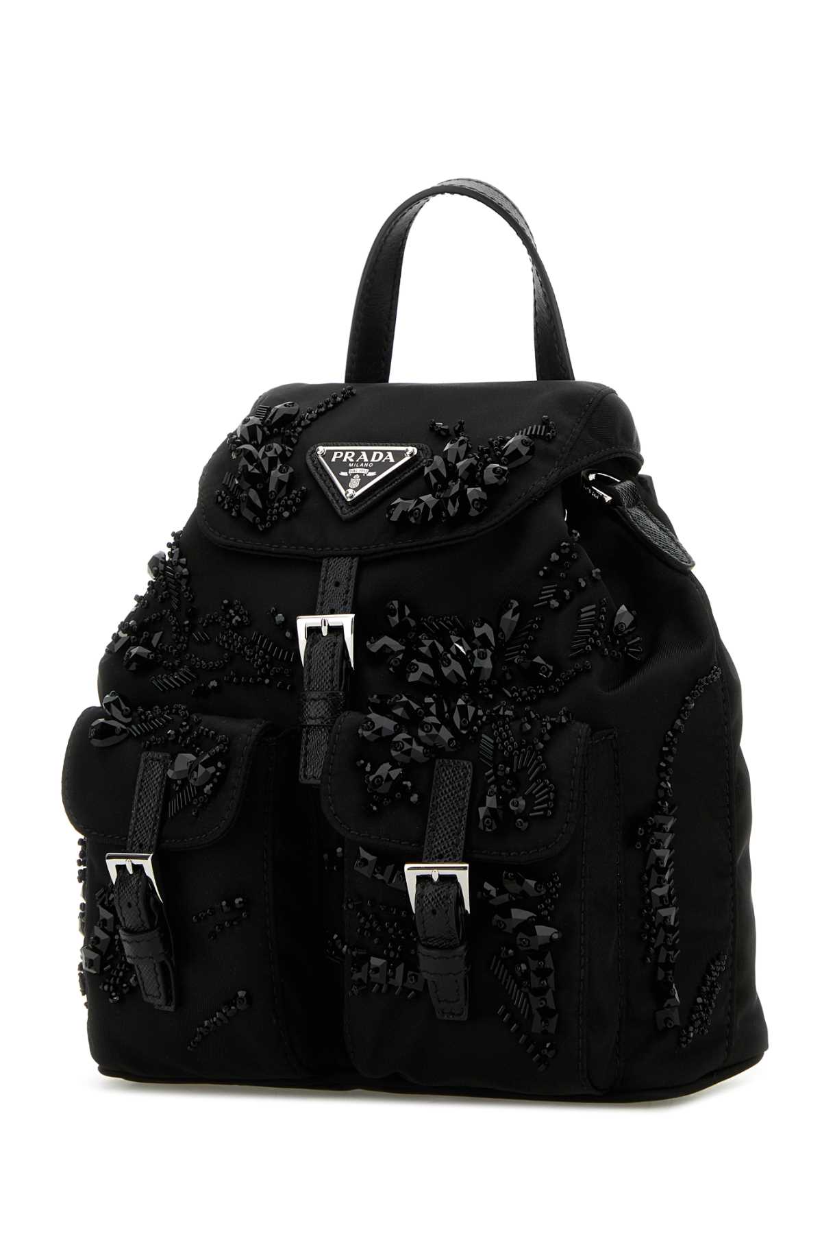 Shop Prada Black Nylon Mini Backpack In Nero