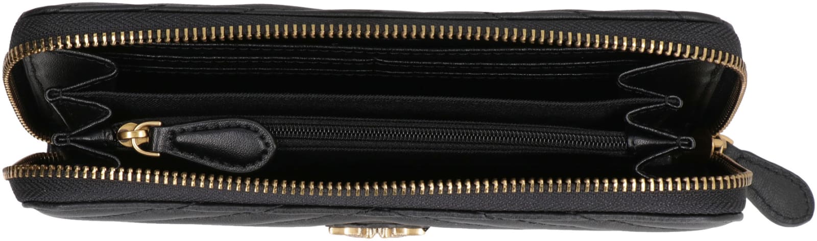 Shop Pinko Ryder Leather Zip Around Wallet In Nero