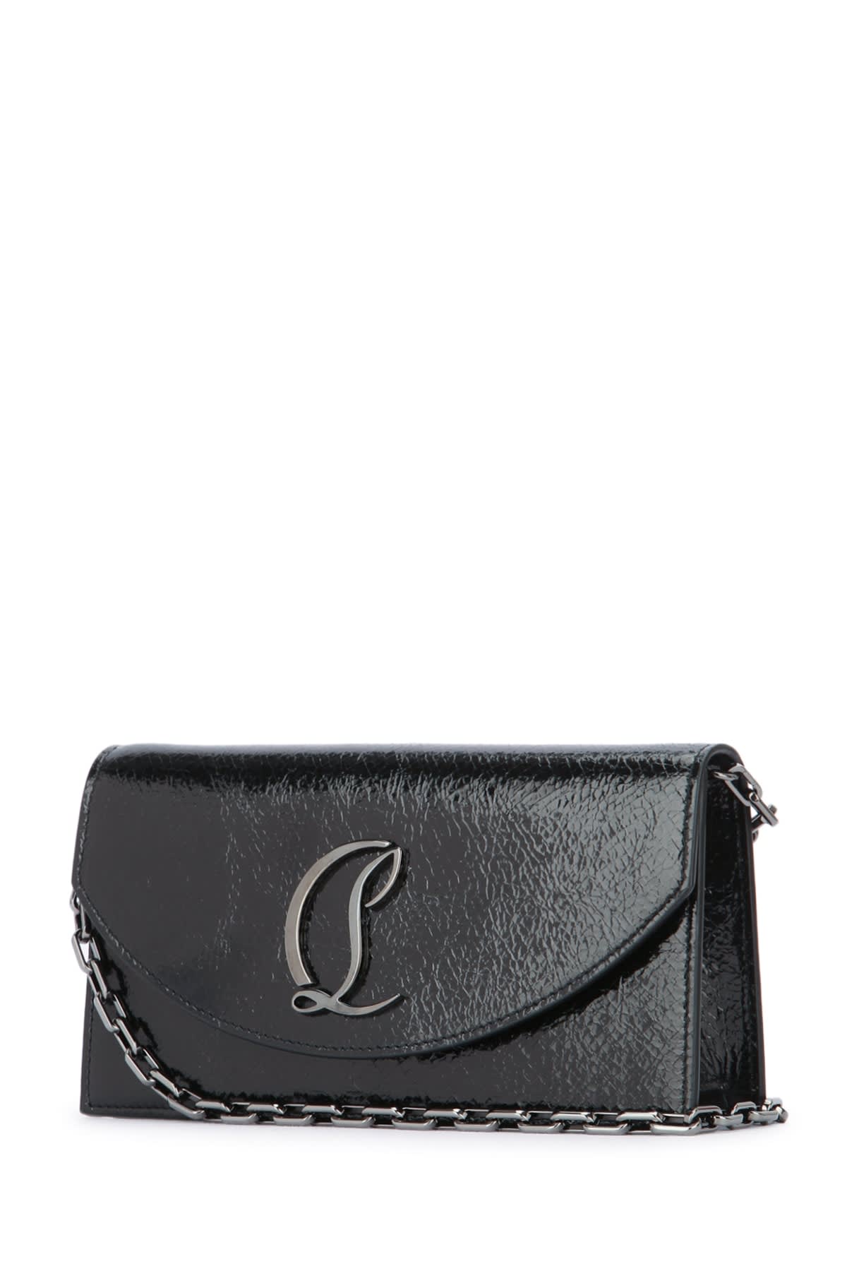 Christian Louboutin Loubi54 Embossed Patent Clutch In Blackgunmetal