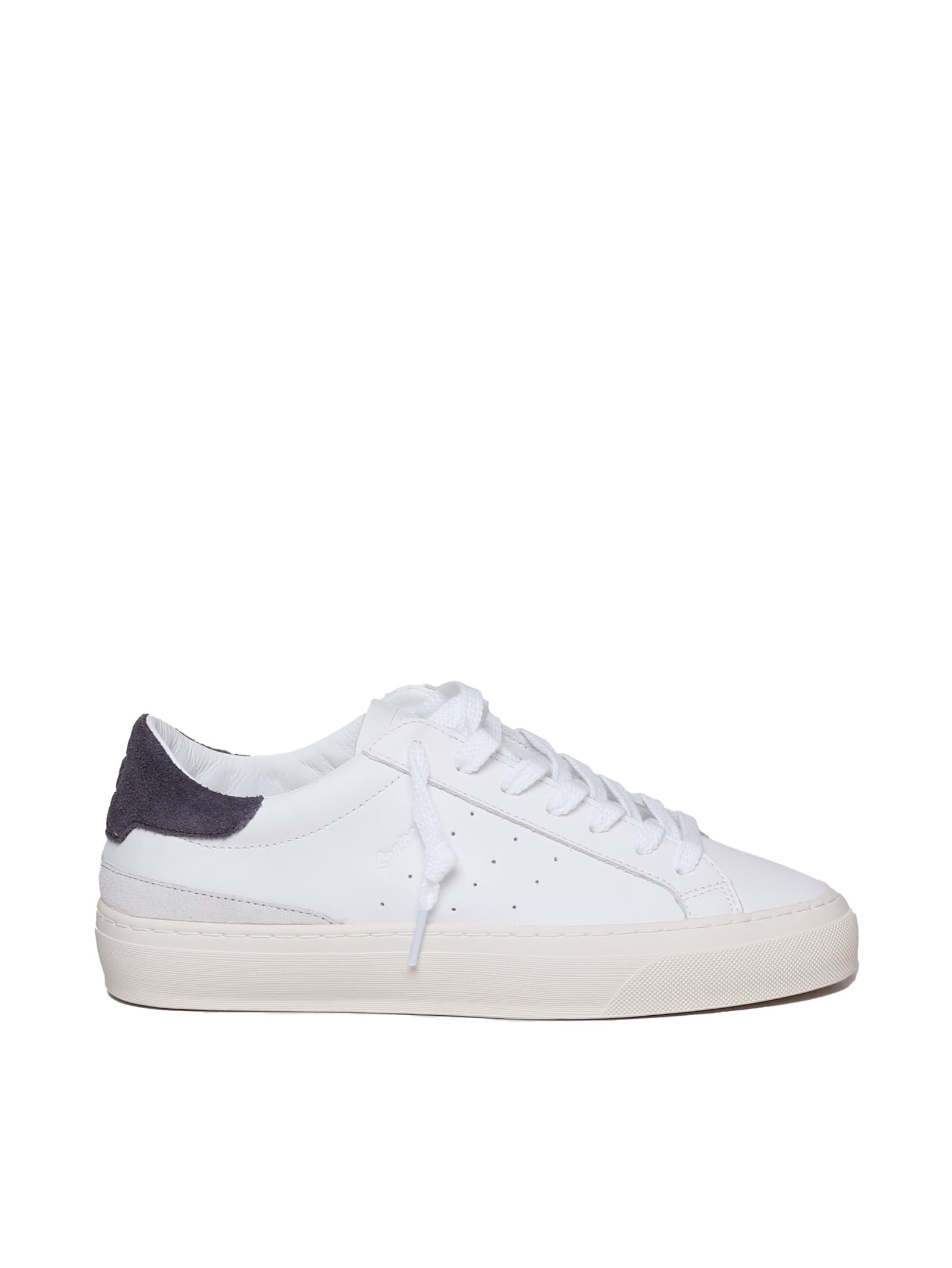 Shop Date Sonica Sneakers In Leather In White-gray