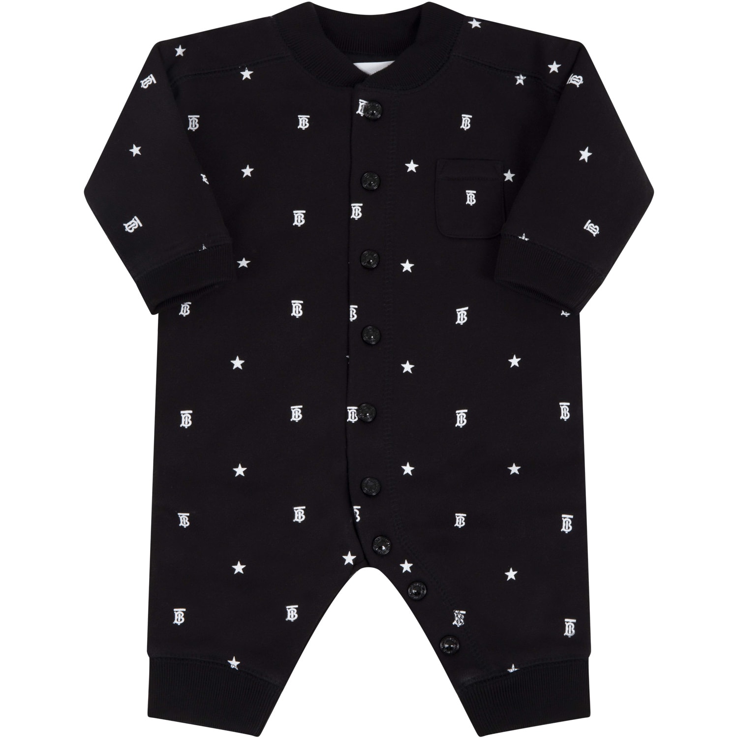 Burberry Black Babygrow For Babykids With Stars
