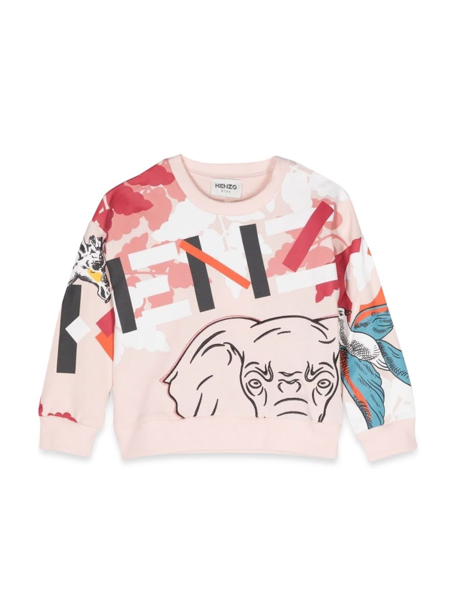 Shop Kenzo Elephant Crewneck Sweatshirt In Pink