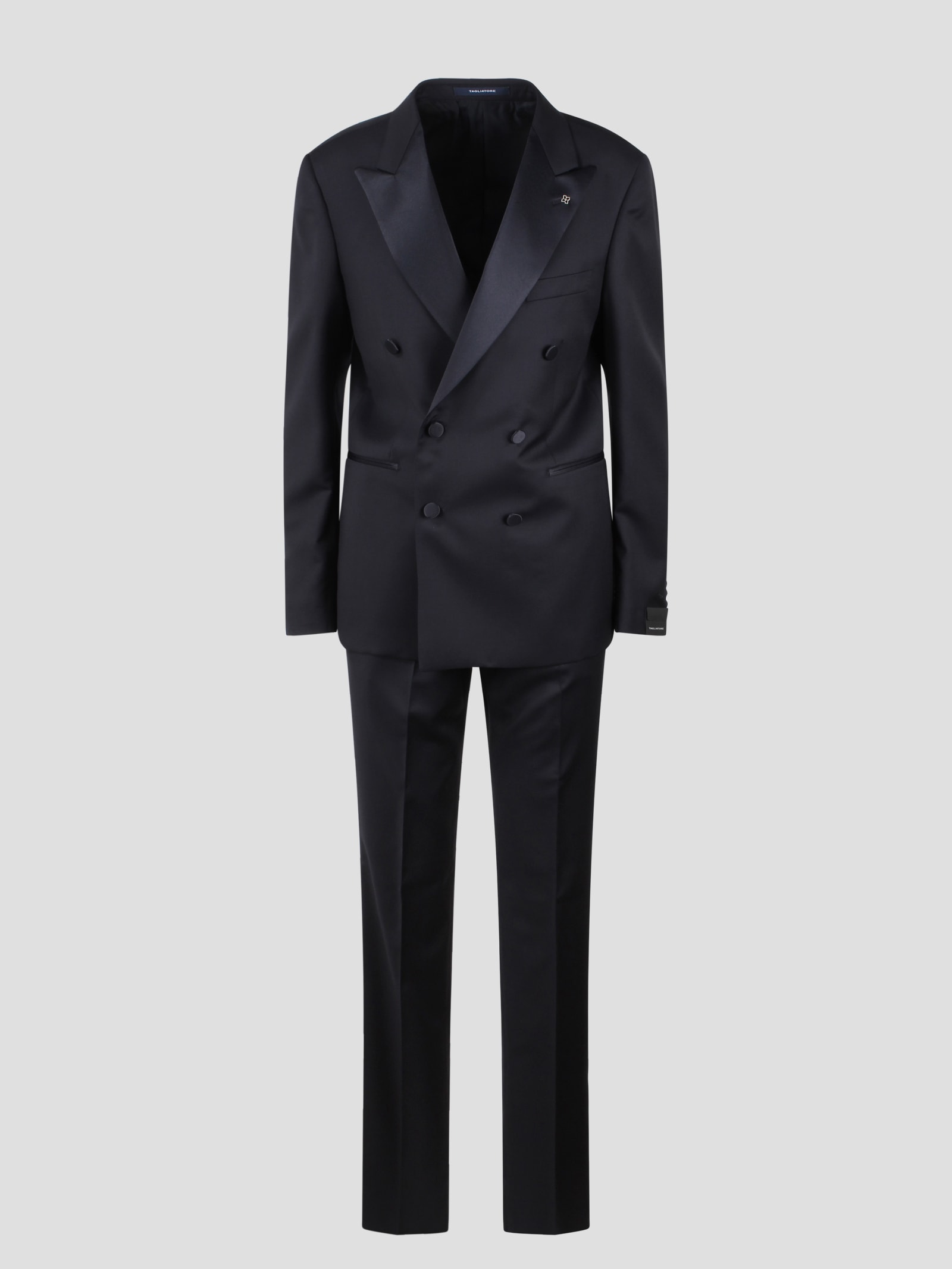 Shop Tagliatore Double Breasted Tailored Suit In Blue