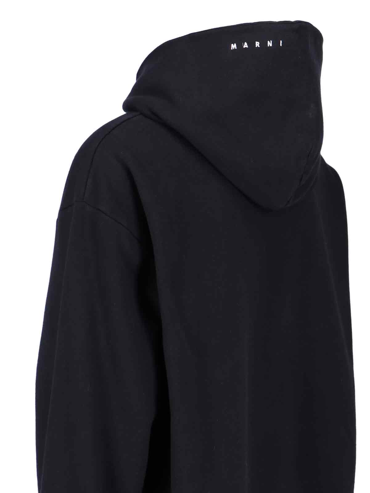 Shop Marni Maxi Print Sweatshirt In Black