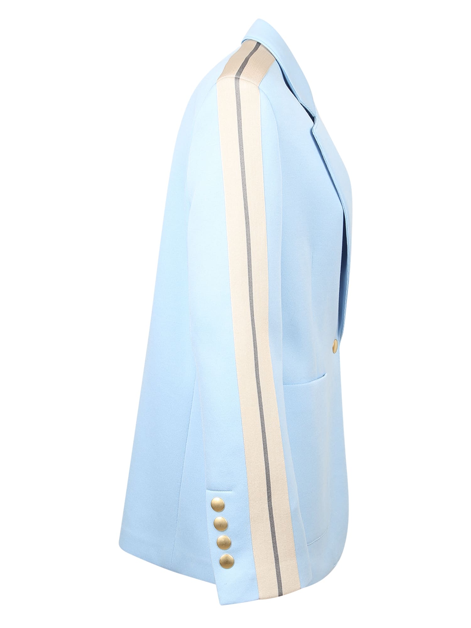 Palm Angels Jersey Milano Track Single-breasted Blazer With Contrasting In Blue