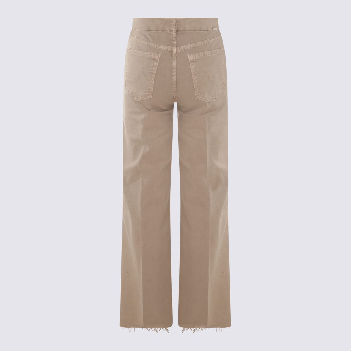 Shop Mother Beige Cotton Blend Jeans In Agate Grey