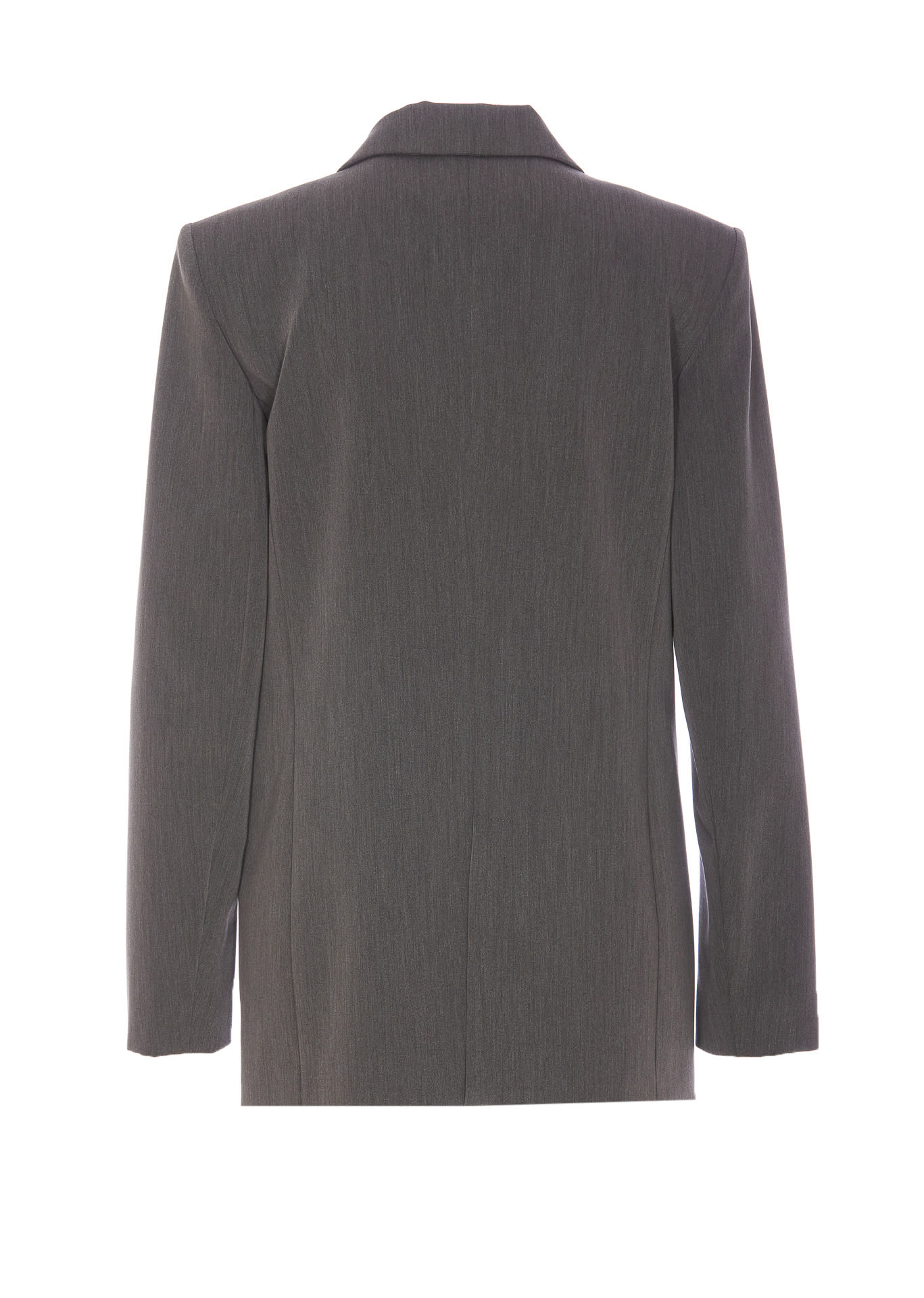 Shop Patrizia Pepe Two Buttons Essential Jacket In Grey