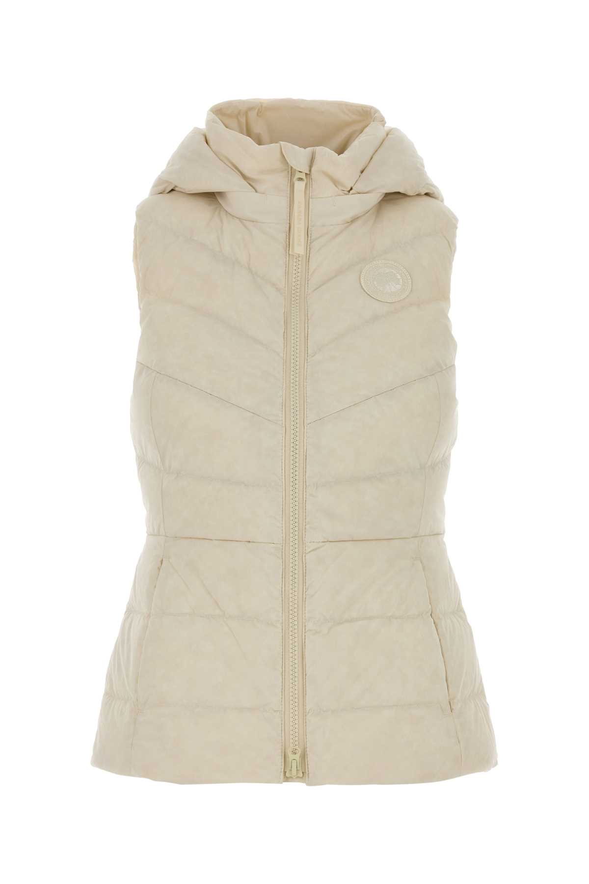 Canada Goose Women Sleeveless Jacket With A Removable Hood In Neutral