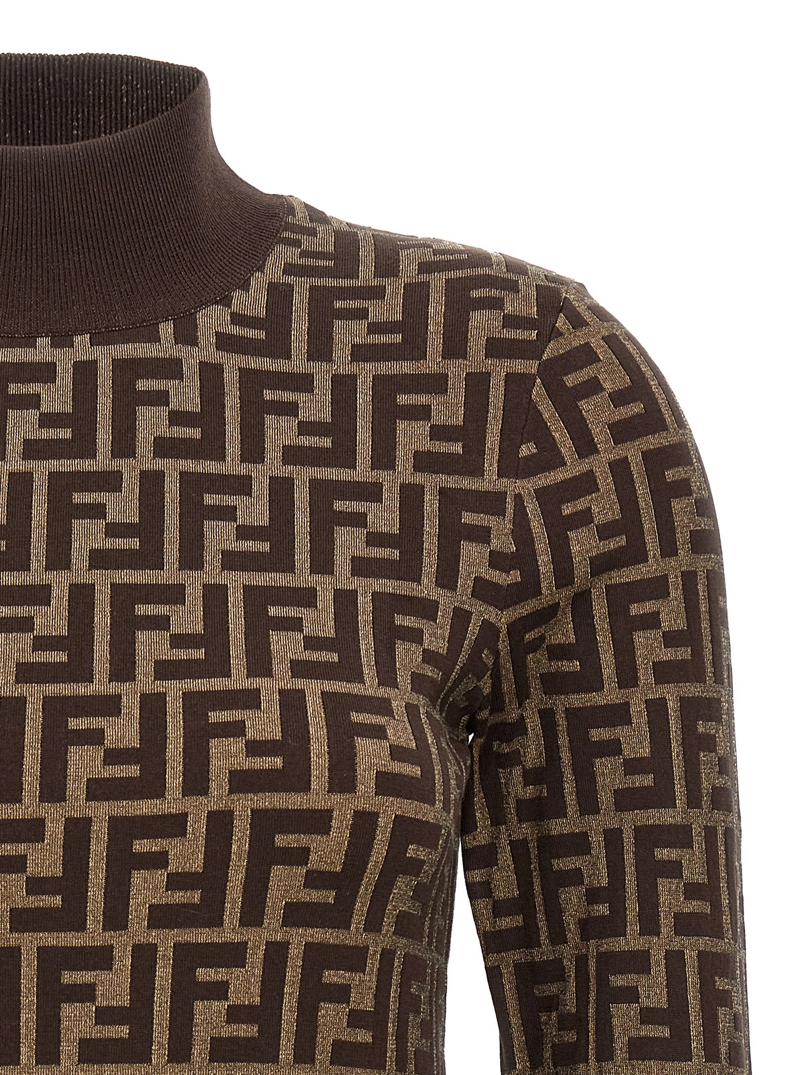 Shop Fendi Ff Sweater In Brown