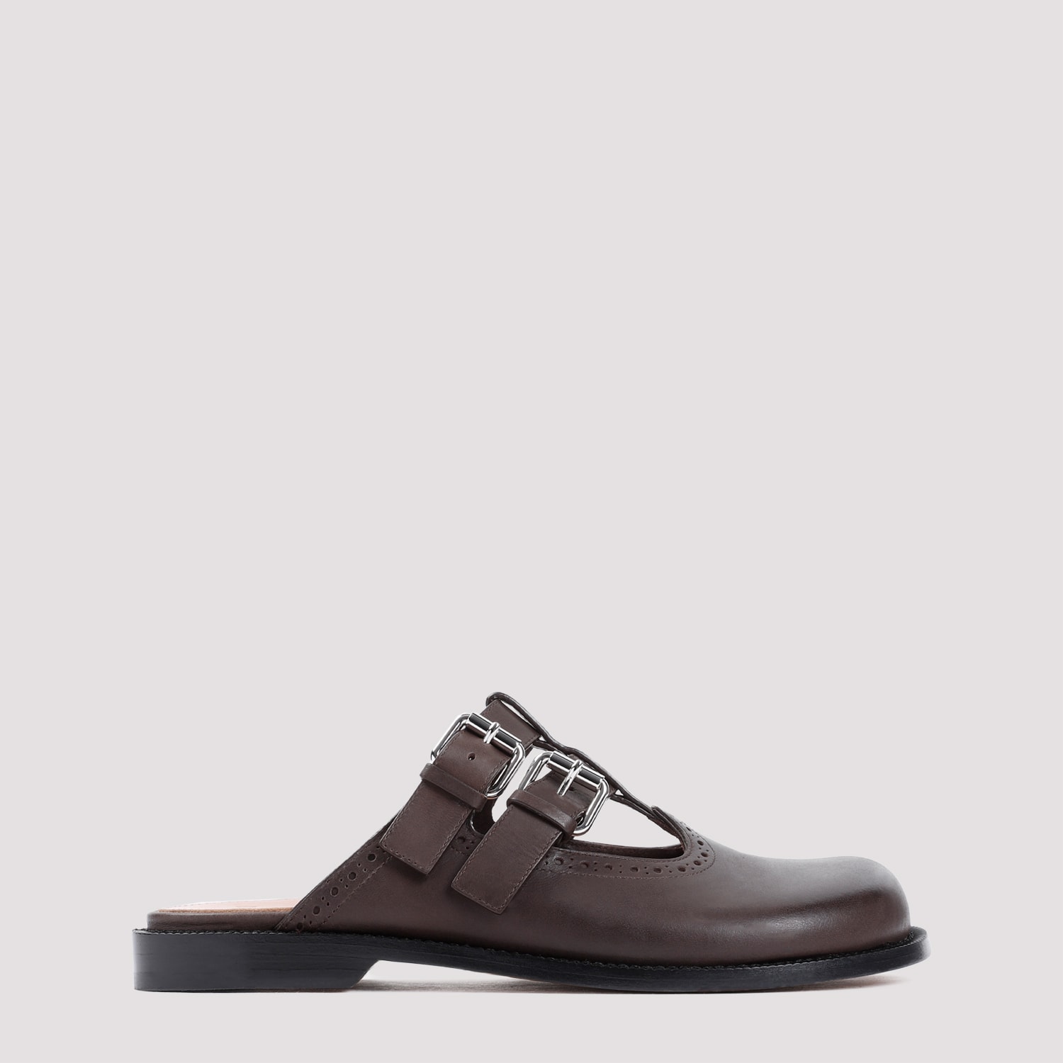 Shop Loewe Campo Mary Jane Mules In Dark Brown