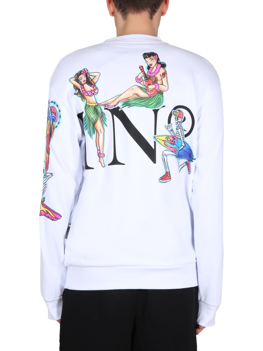 Shop Philipp Plein Crewneck Sweatshirt In White