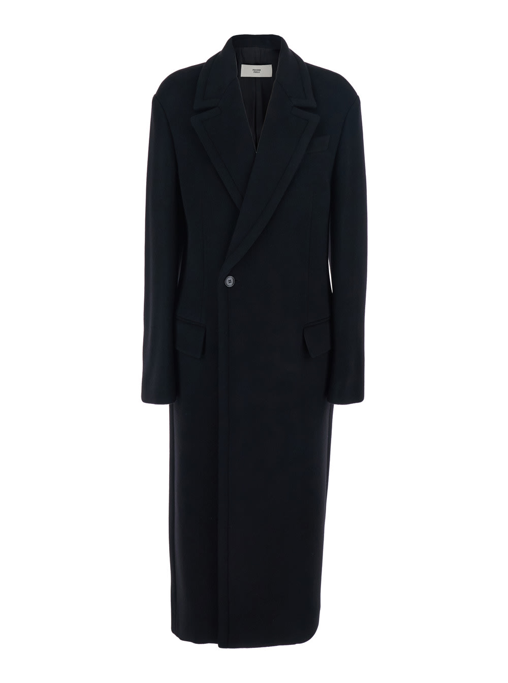 Phoebe Philo Black Double-breasted Coat With Notched Revers In Wool And Cashmere Woman In Black