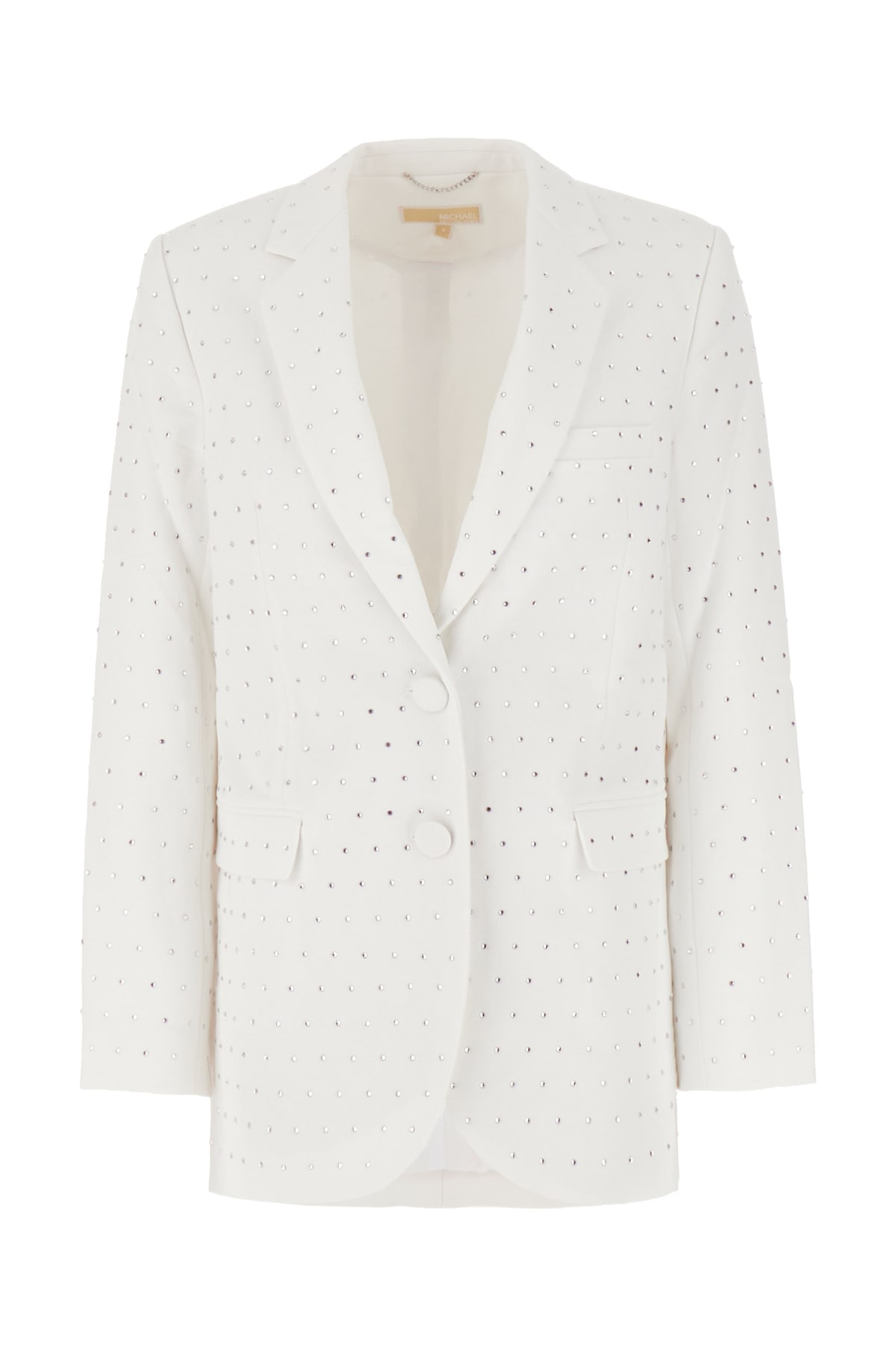 White Stretch Polyester Blazer