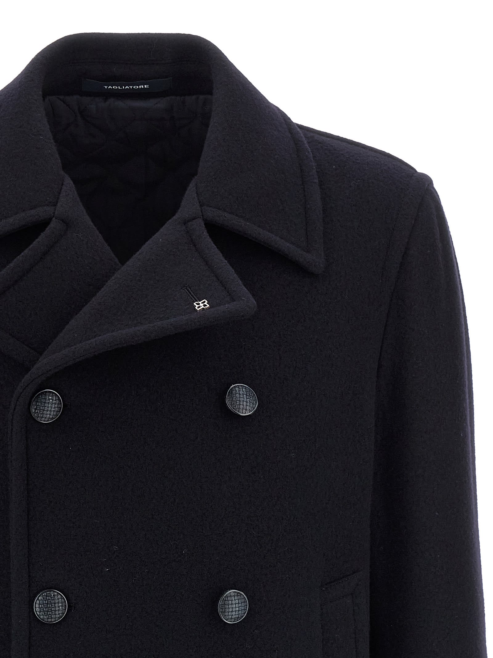 Tagliatore Double-breasted Four-pockets Coat In Black
