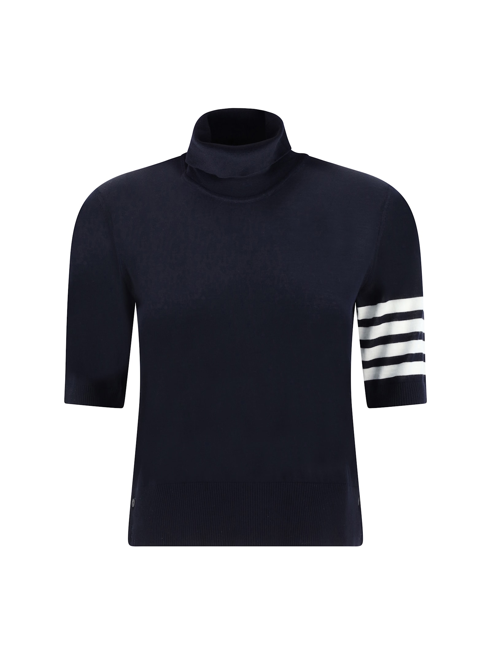 Thom Browne '4-bar' Black Wool Turtleneck Sweater