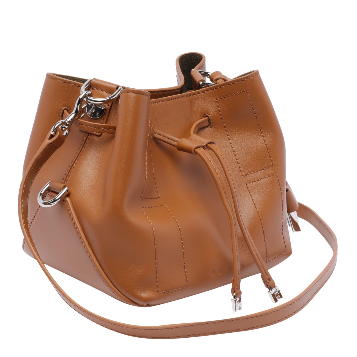 Hogan Mini Kenya Bucket Bag With Adjustable Strap In Buff