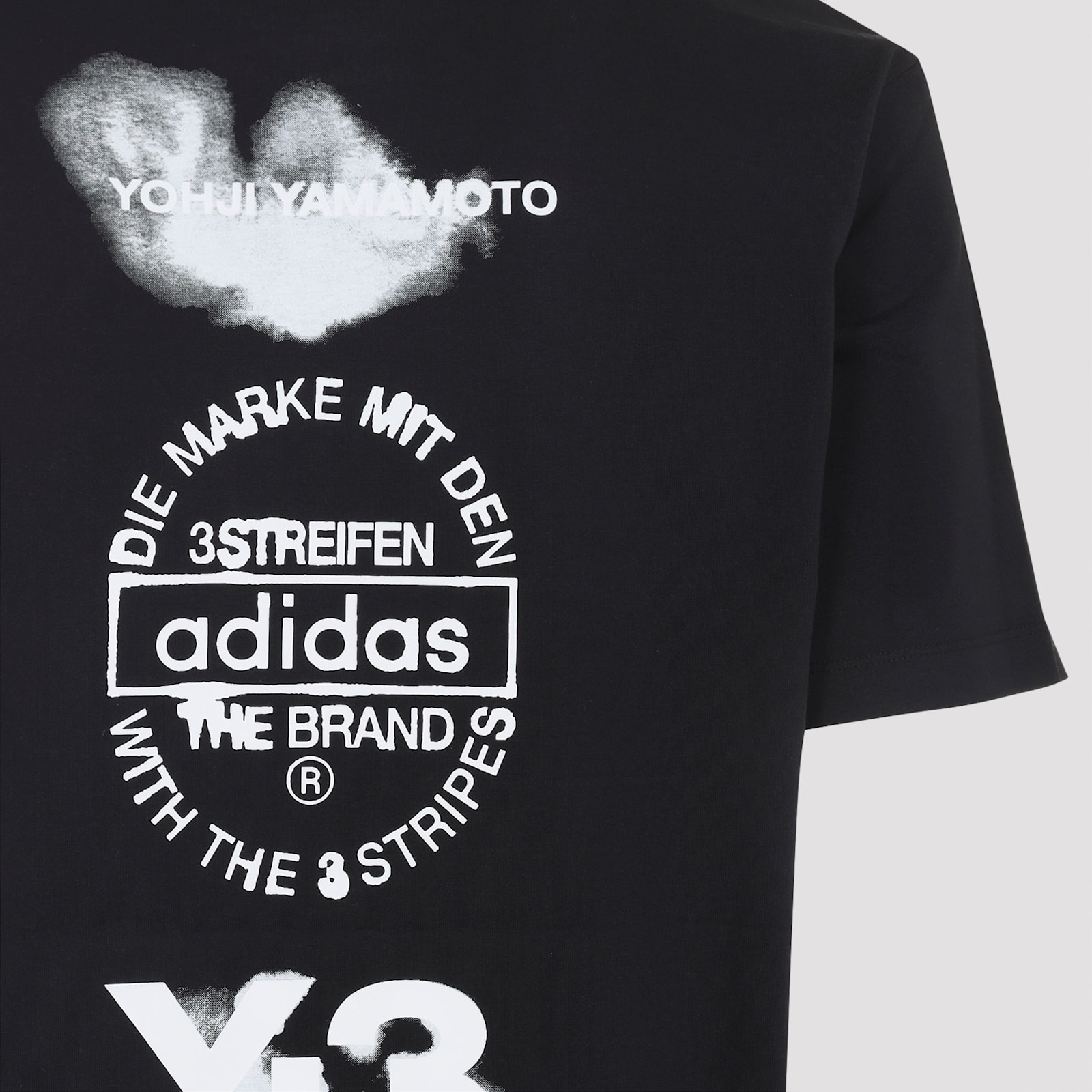 Y-3 Short-sleeve Cotton T-shirt With Bold Graphic Back In Black