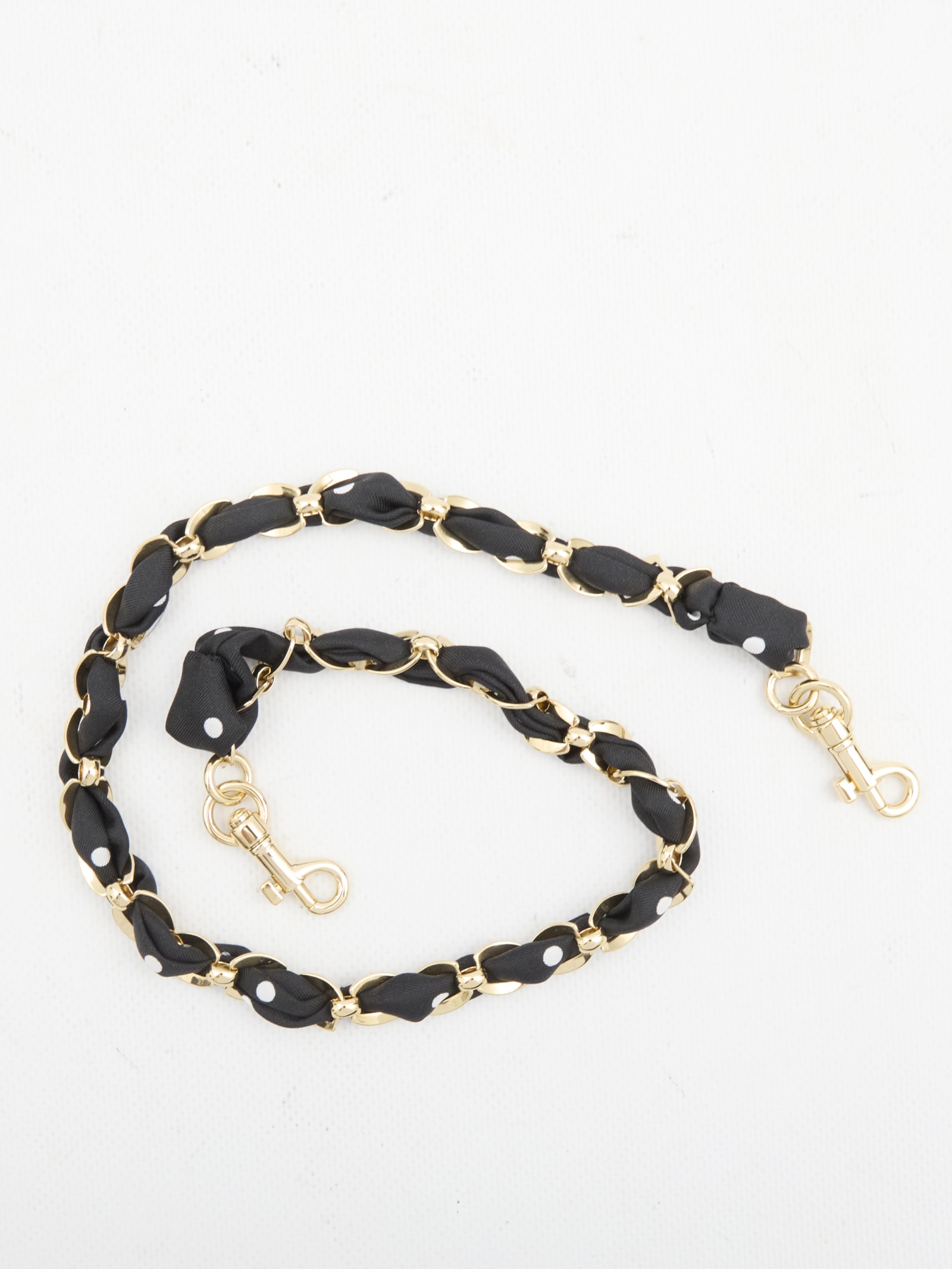 Shop Dolce & Gabbana Chain And Twill Shoulder Strap In Gold