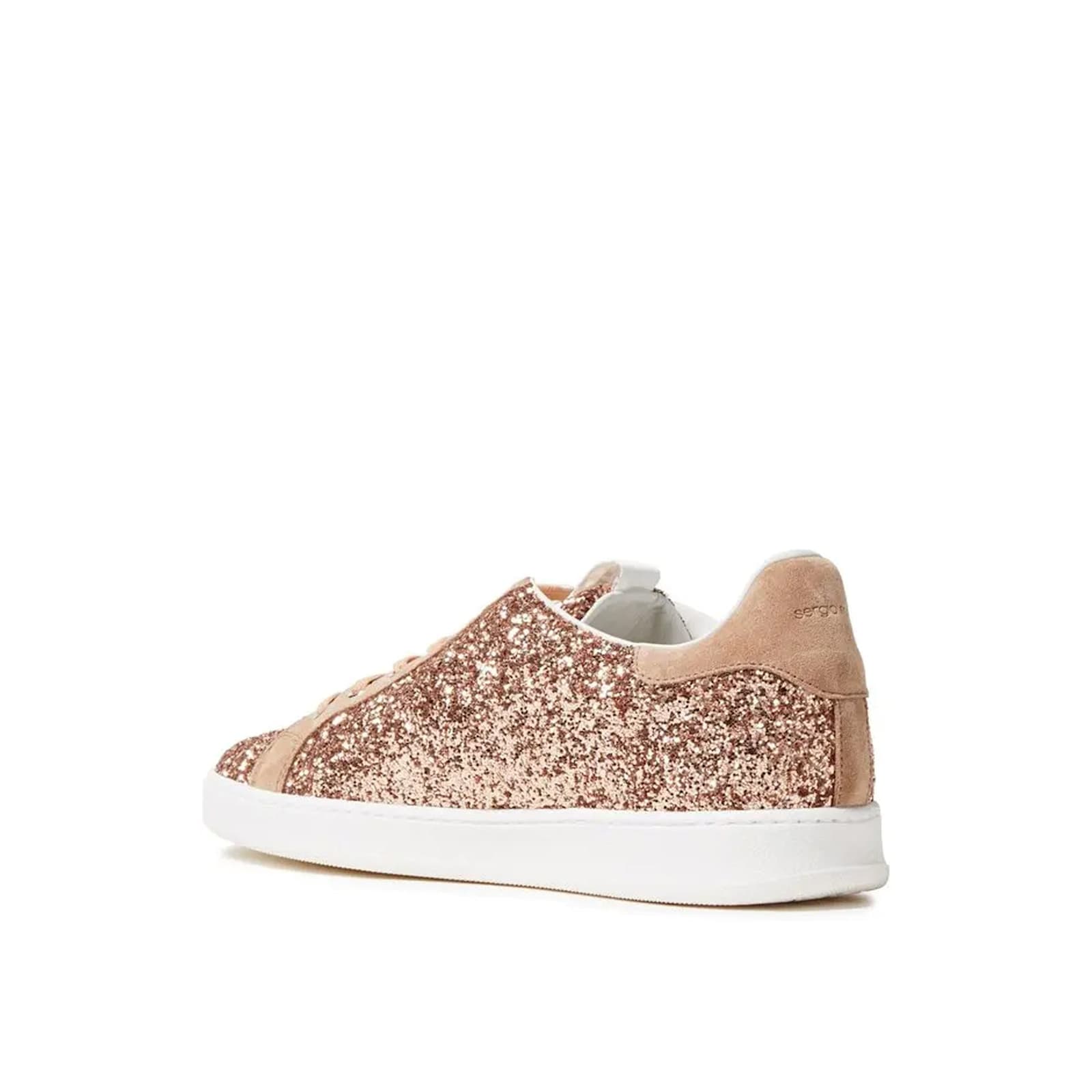 Sergio Rossi Rose Gold Fabric Low Top Sneakers In Rose Gold