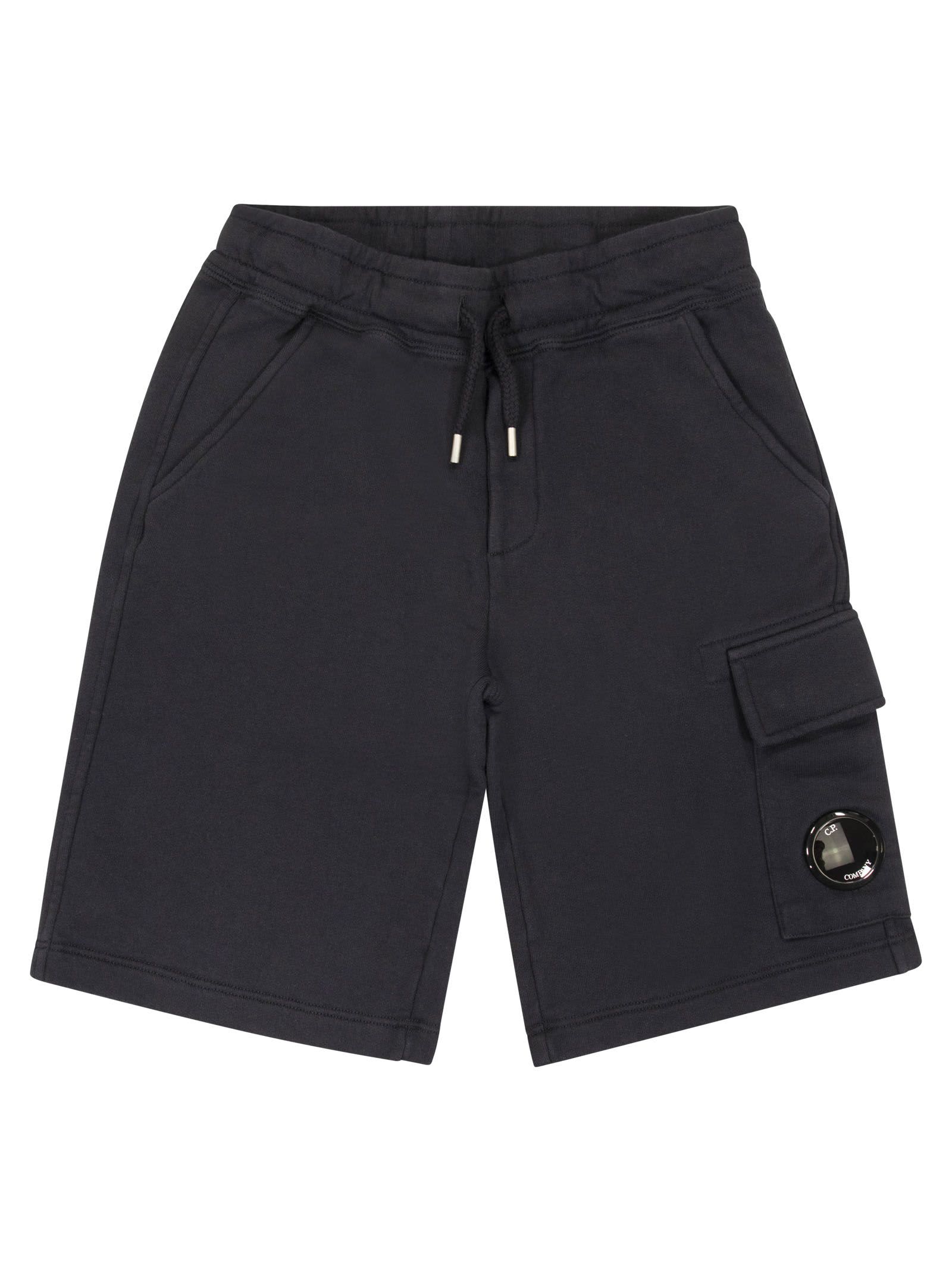 Shop C.p. Company Bermuda Shorts With Cargo Pocket Lens In Blue