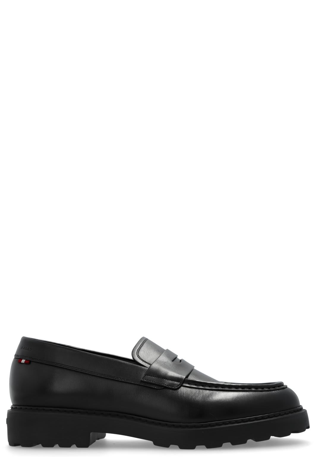 BALLY LOGO-DEBOSSED ALMOND TOE LOAFERS 