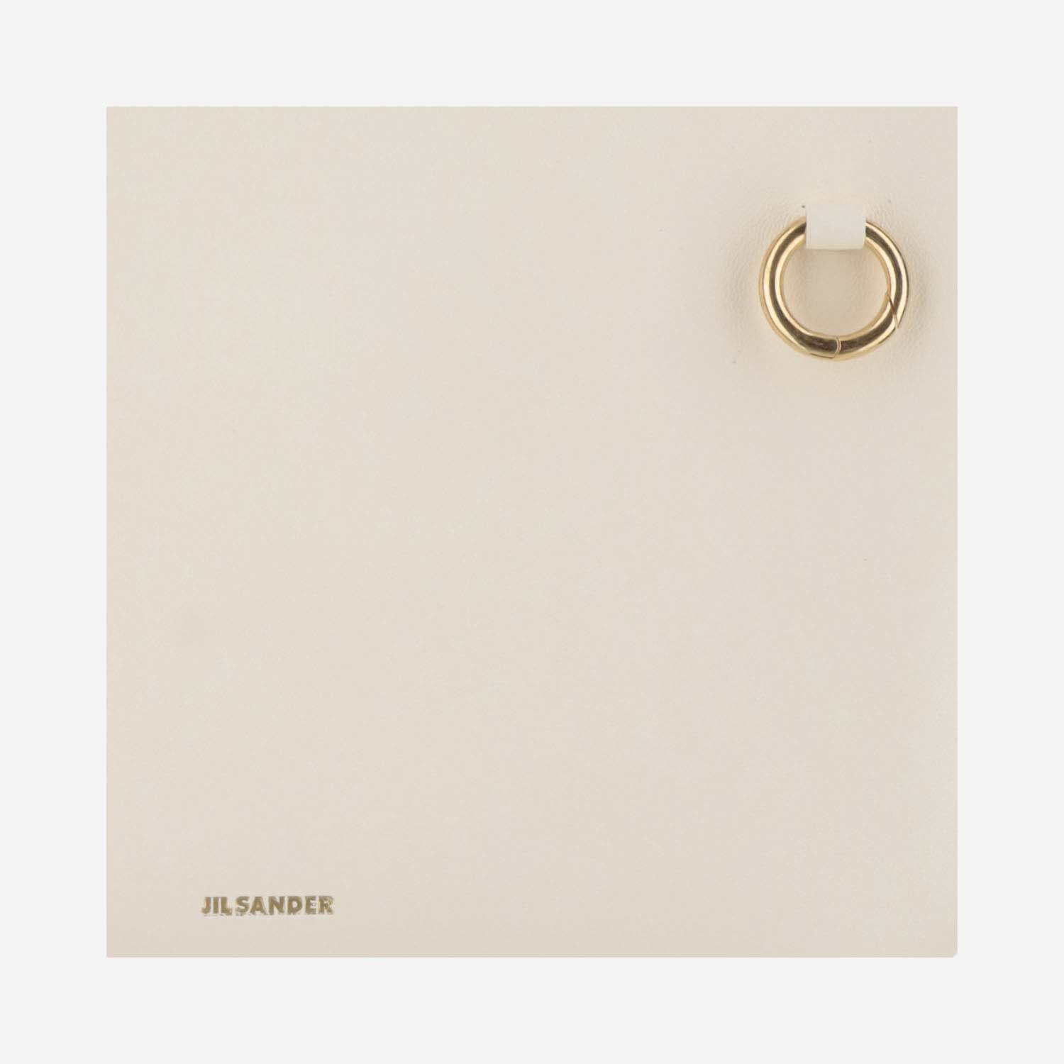 Jil Sander Leather Shoulder Bag With Logo In White