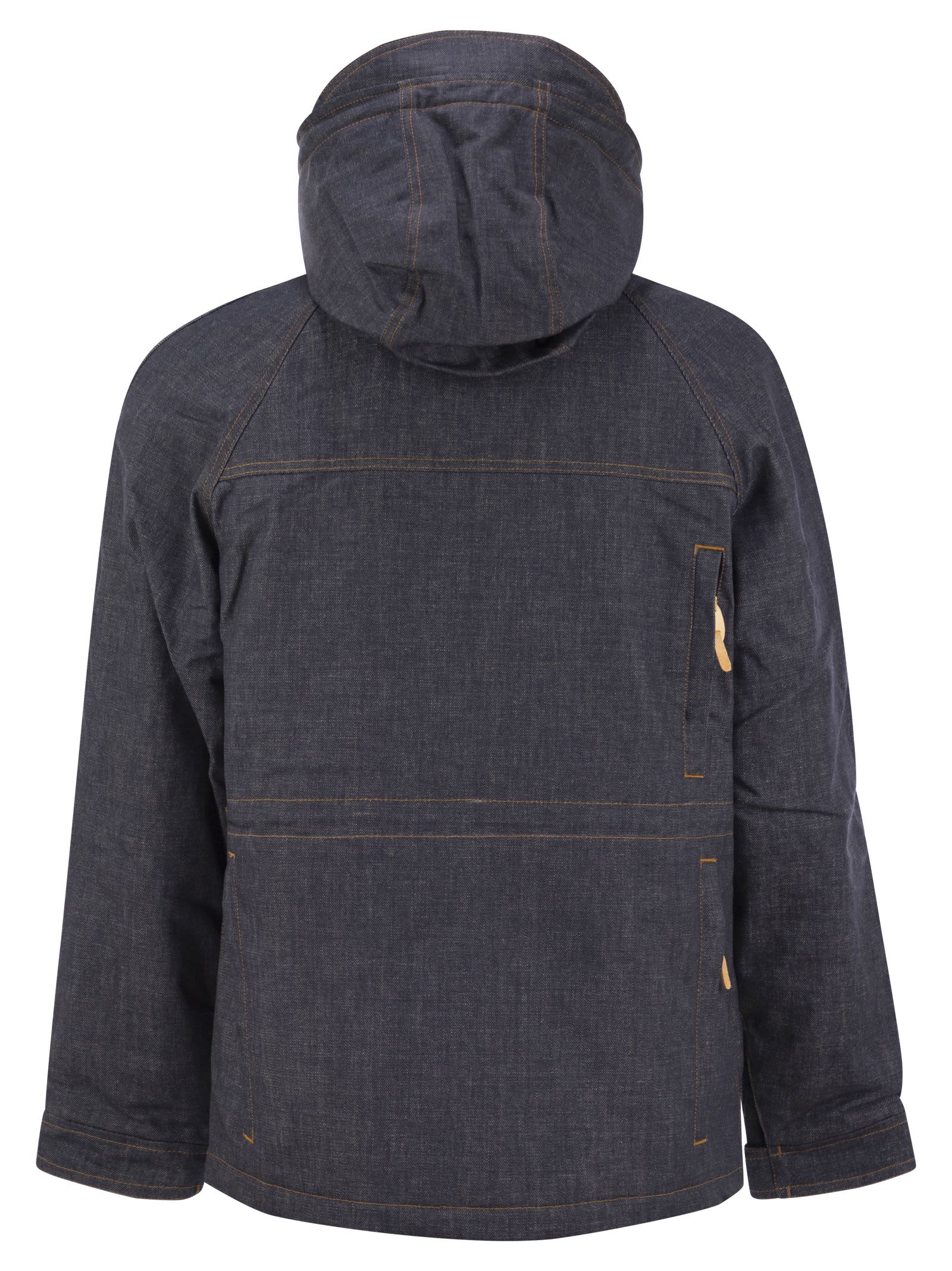 Shop Manifattura Ceccarelli New Fisherman Denim - Hooded Parka In Denim Fabric