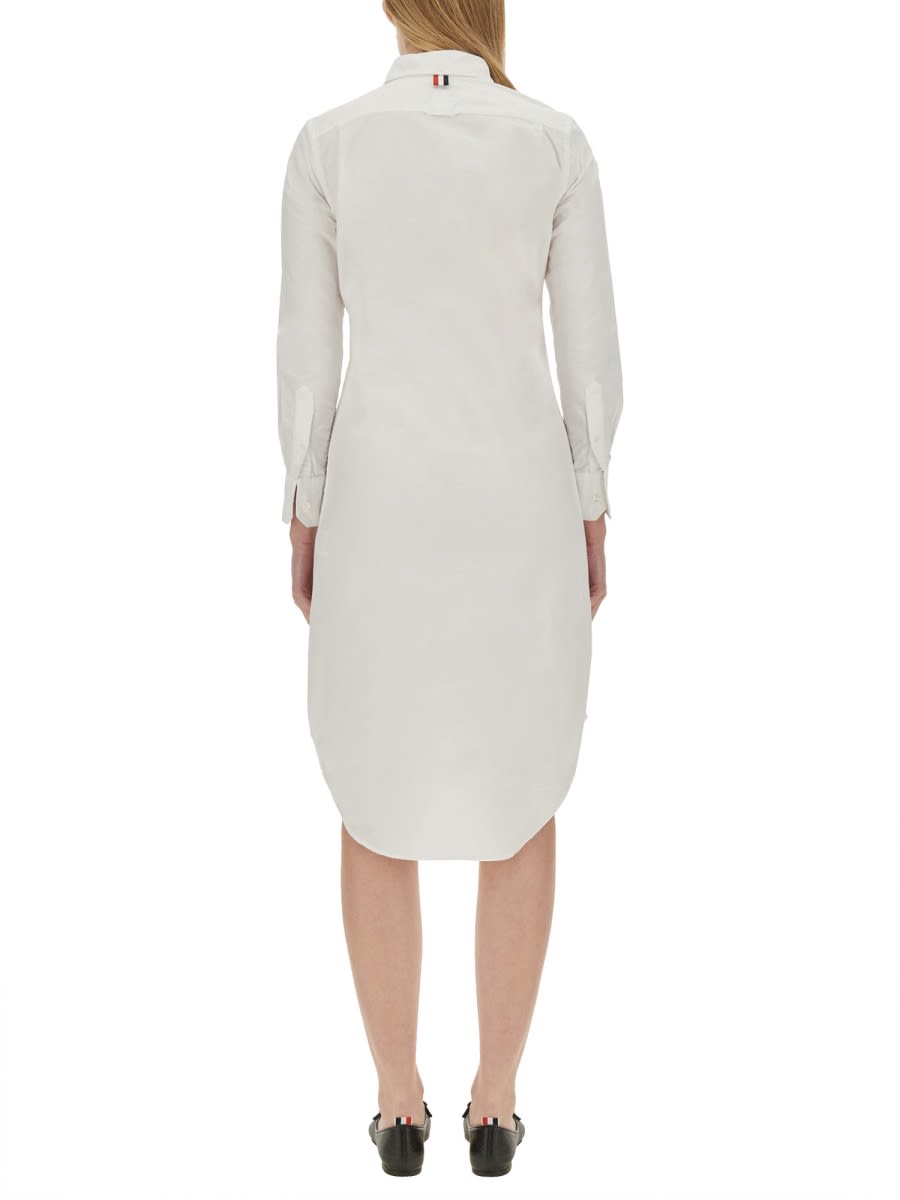 Shop Thom Browne Shirt Dress In White