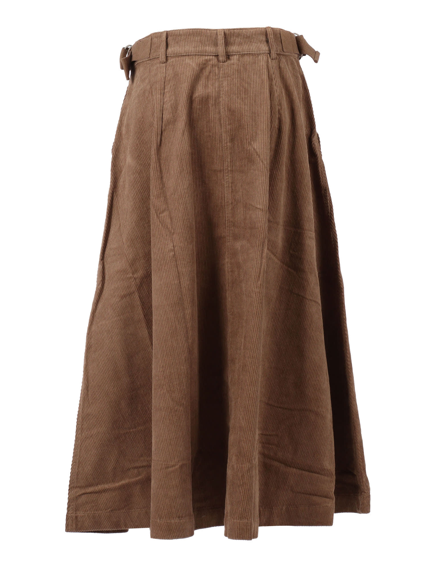 Barbour Corduroy Yasmin Midi Skirt In Brown
