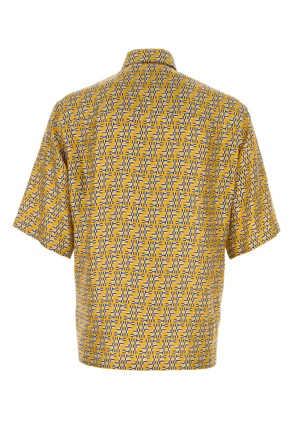 Shop Fendi Printed Silk Shirt In Yellow