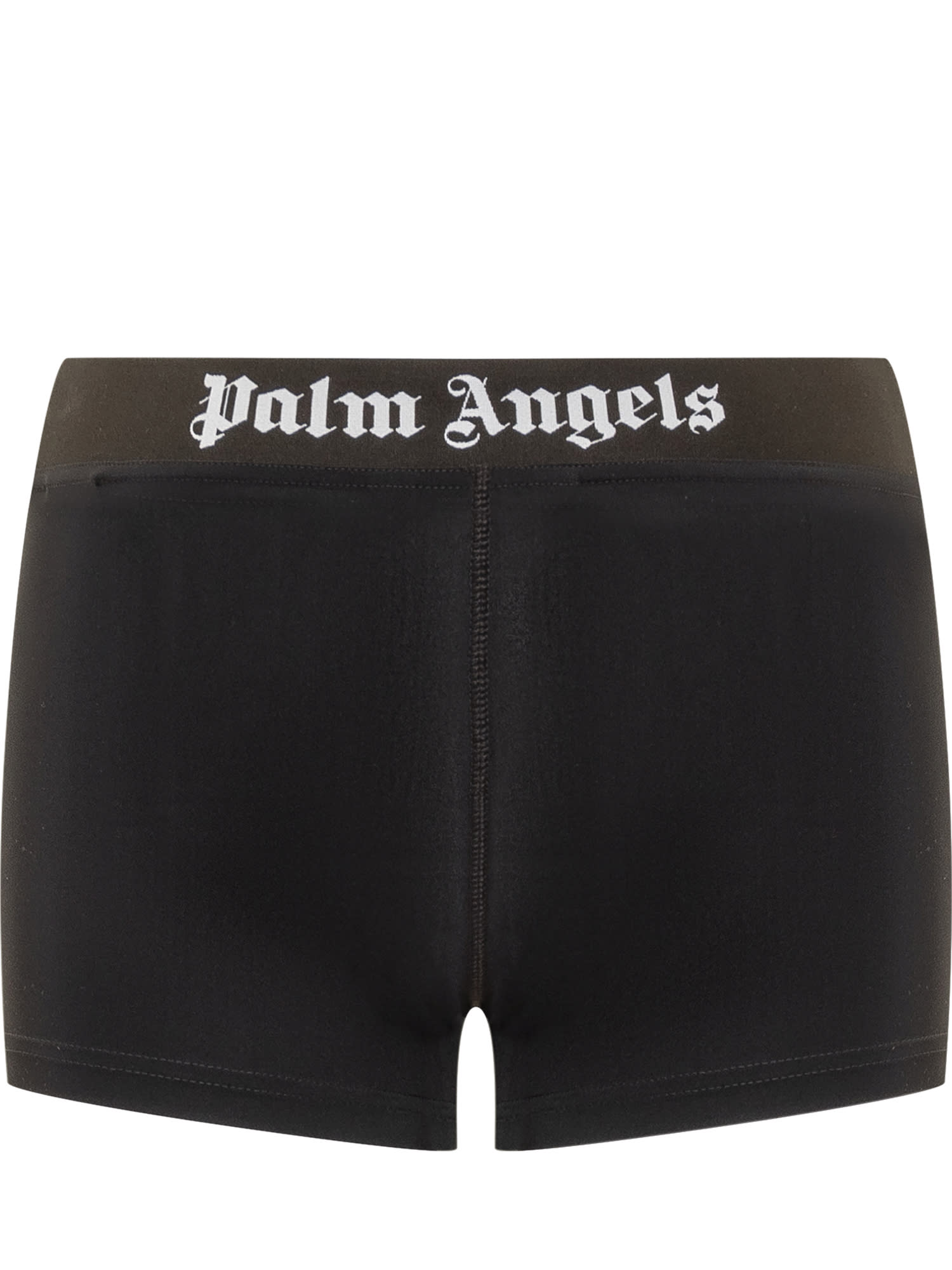 Shop Palm Angels Sport Shorts With Logo In Black White (black)