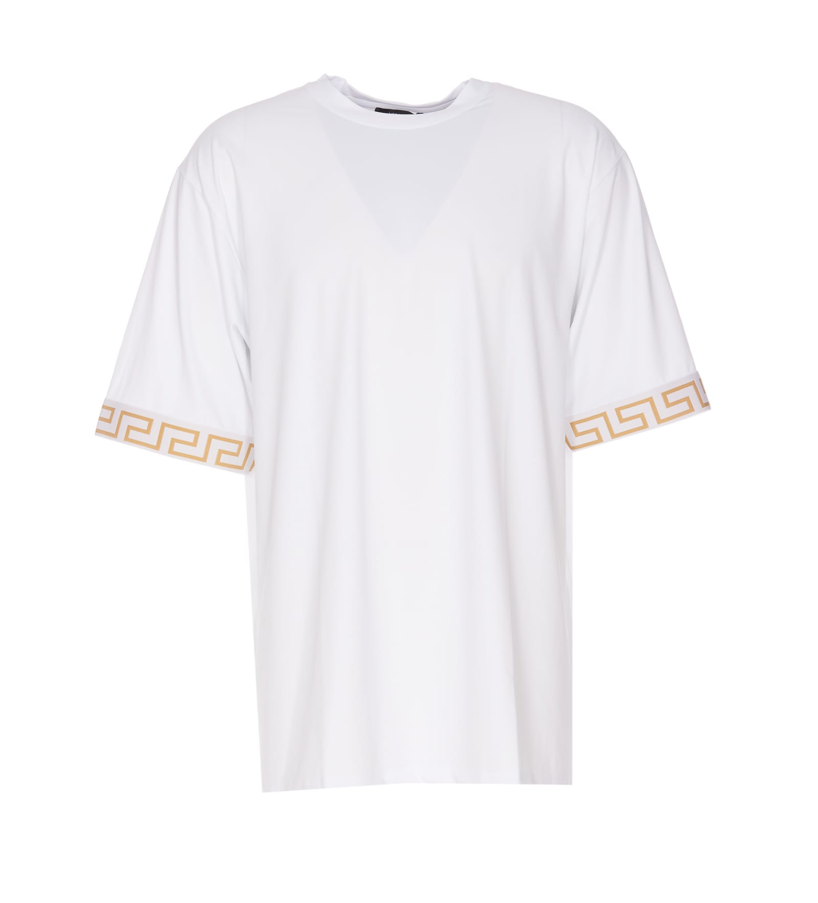 Shop Versace Greca Border Gym T-shirt In Bianco