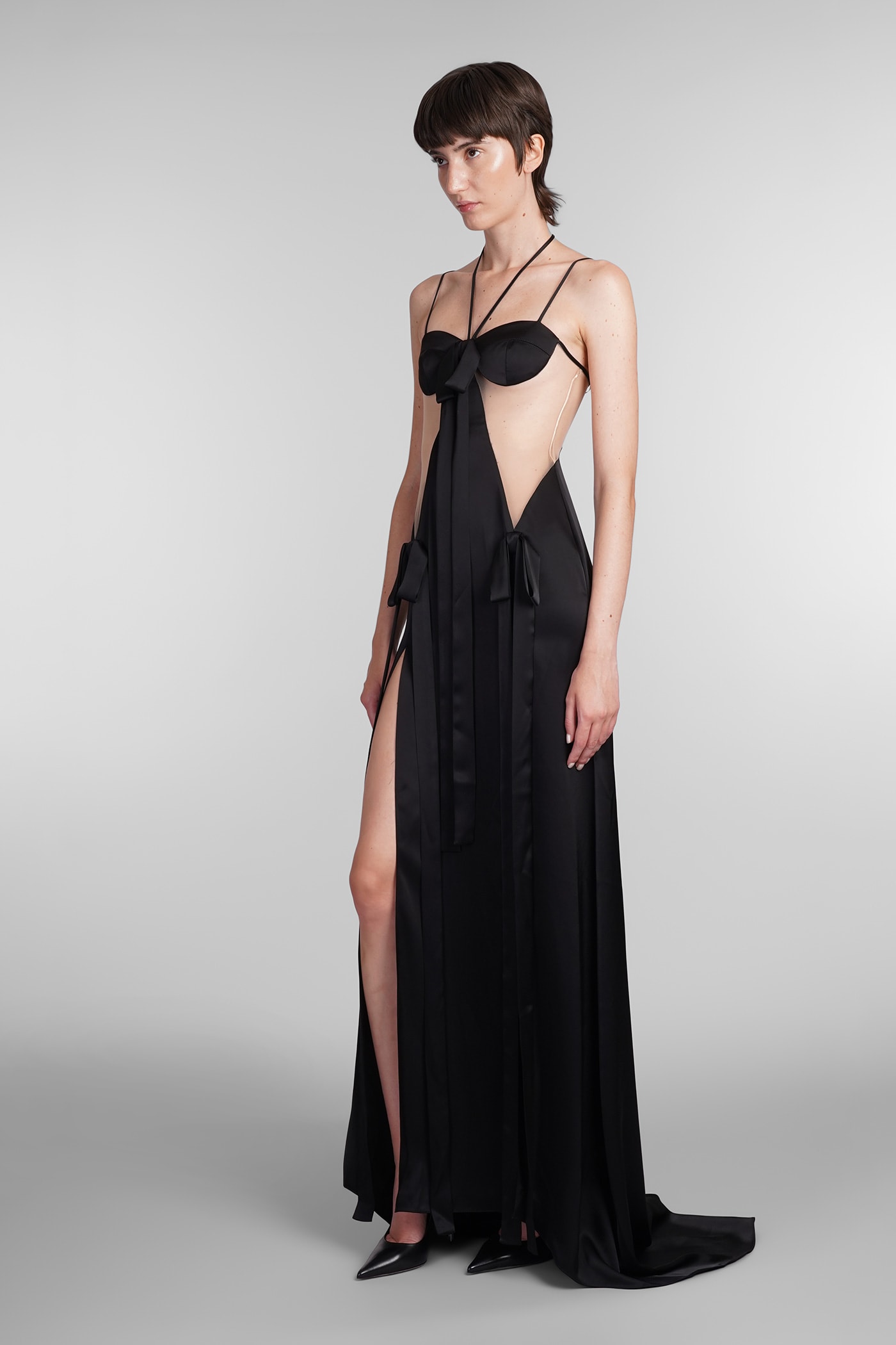 Shop David Koma Dress In Black Triacetate