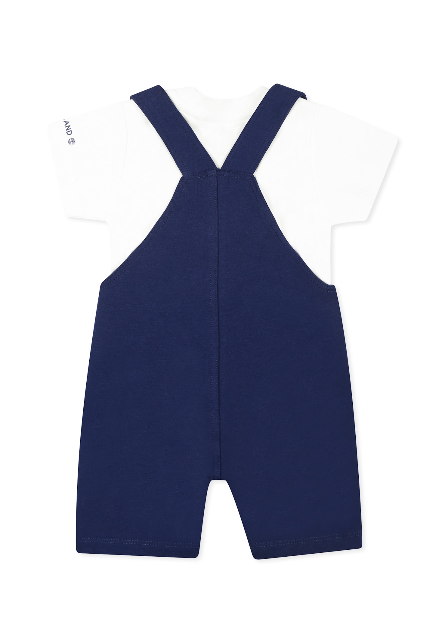 Timberland Blue Dungarees Suit For Baby Boy With Logo In Blue