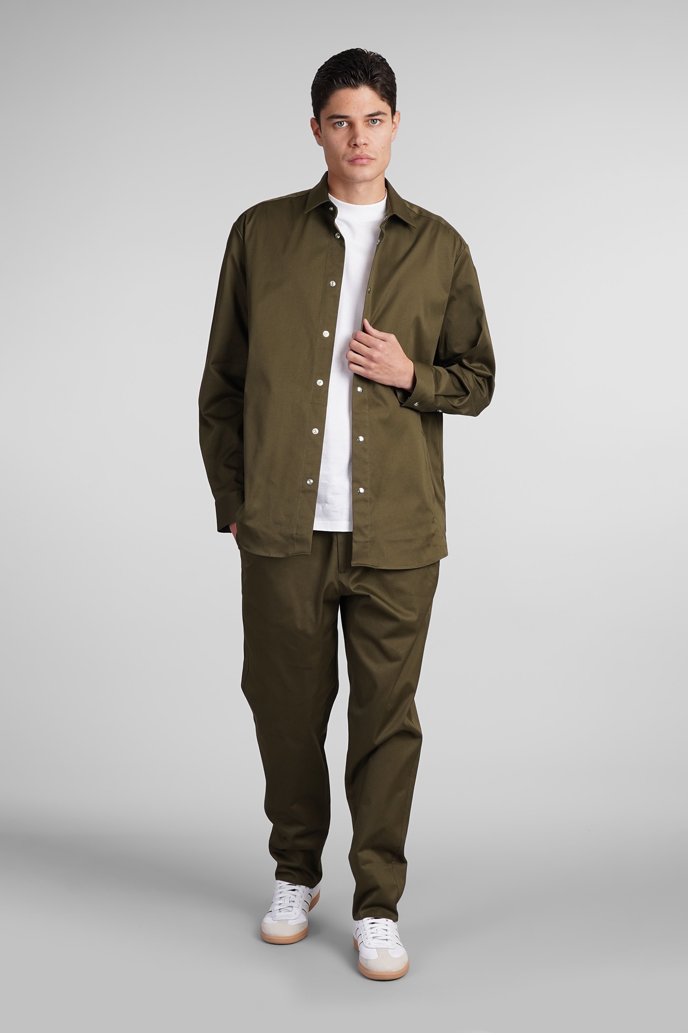 Shop Low Brand George Pants In Green Cotton