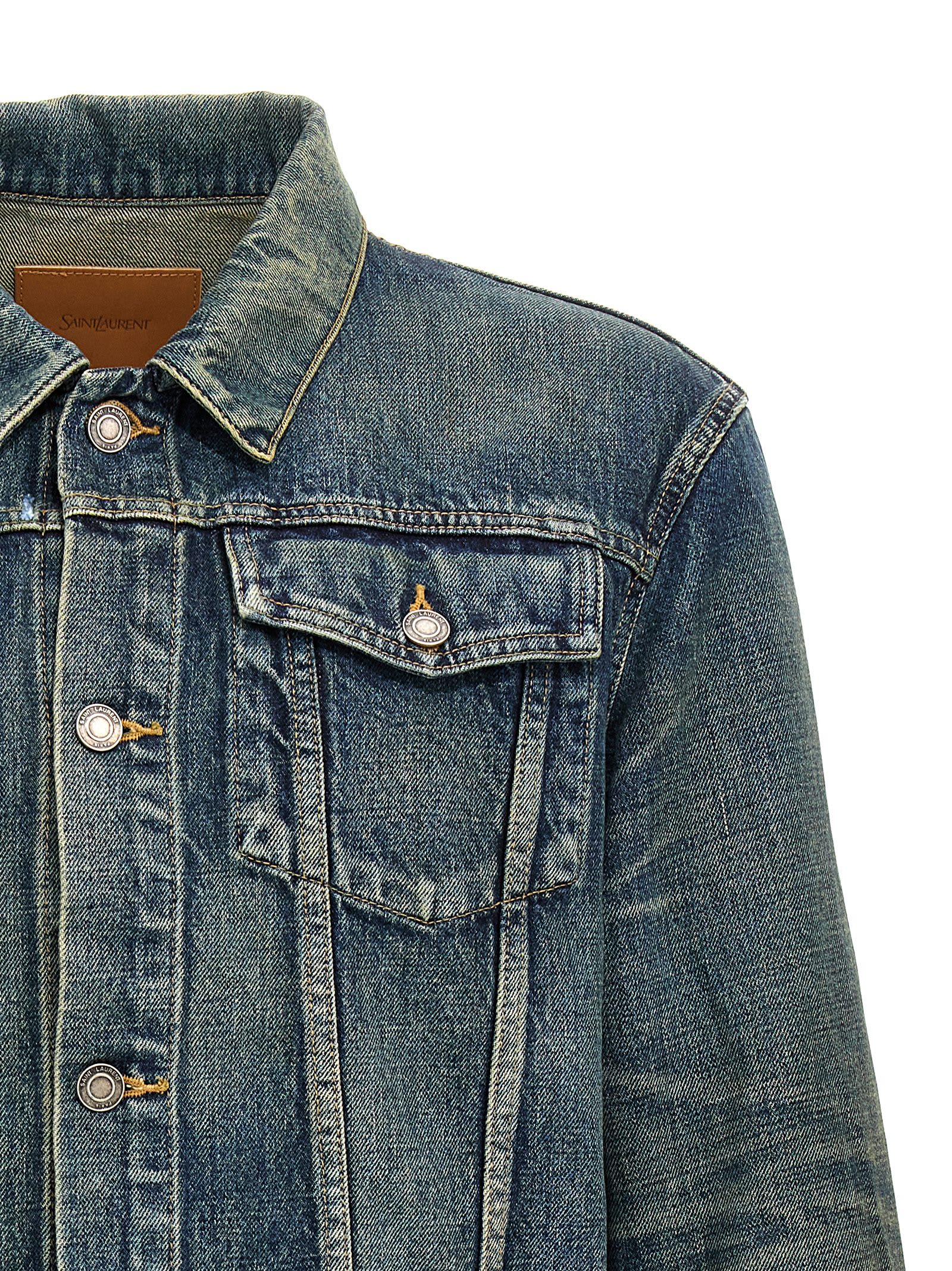 Shop Saint Laurent Denim Jacket In Blue