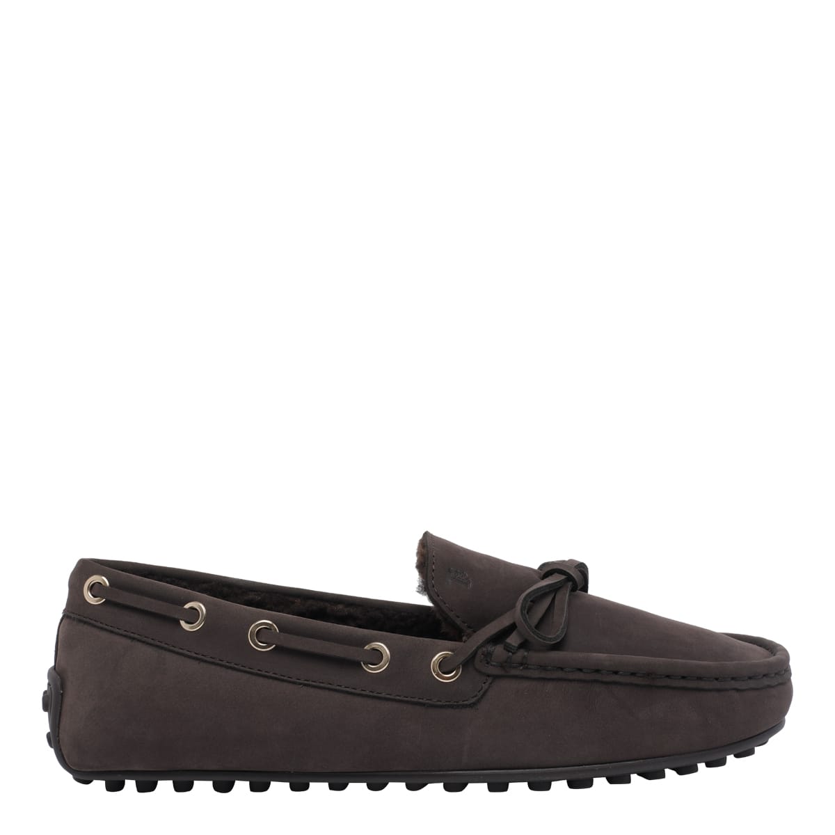 Tod's Slip-on Loafers With Bow And Contrast Stitching In Brown
