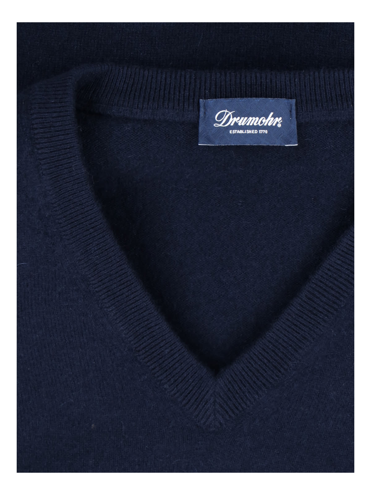 Drumohr Crew-neck Cashmere Jumper In Blue