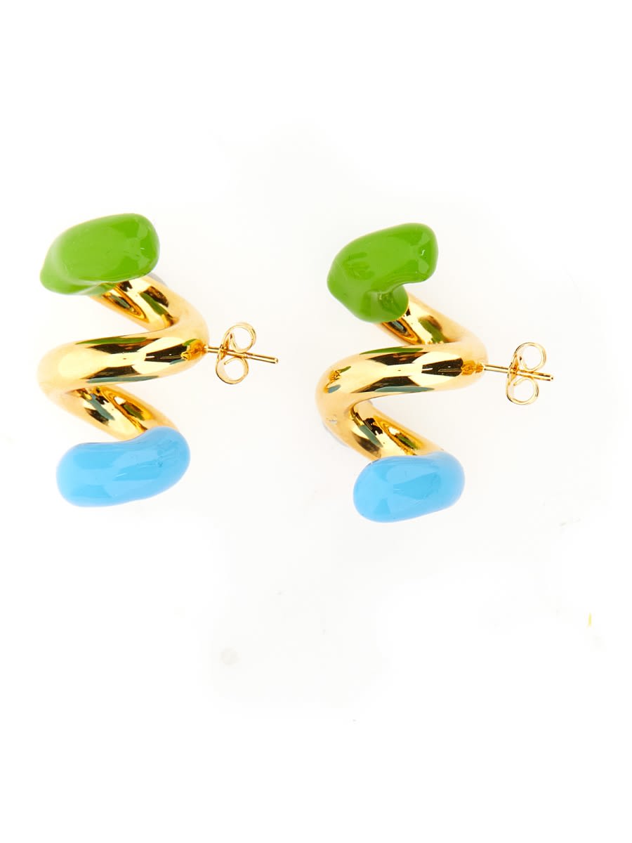 Sunnei Double Fusillo Earring Unisex In Gold