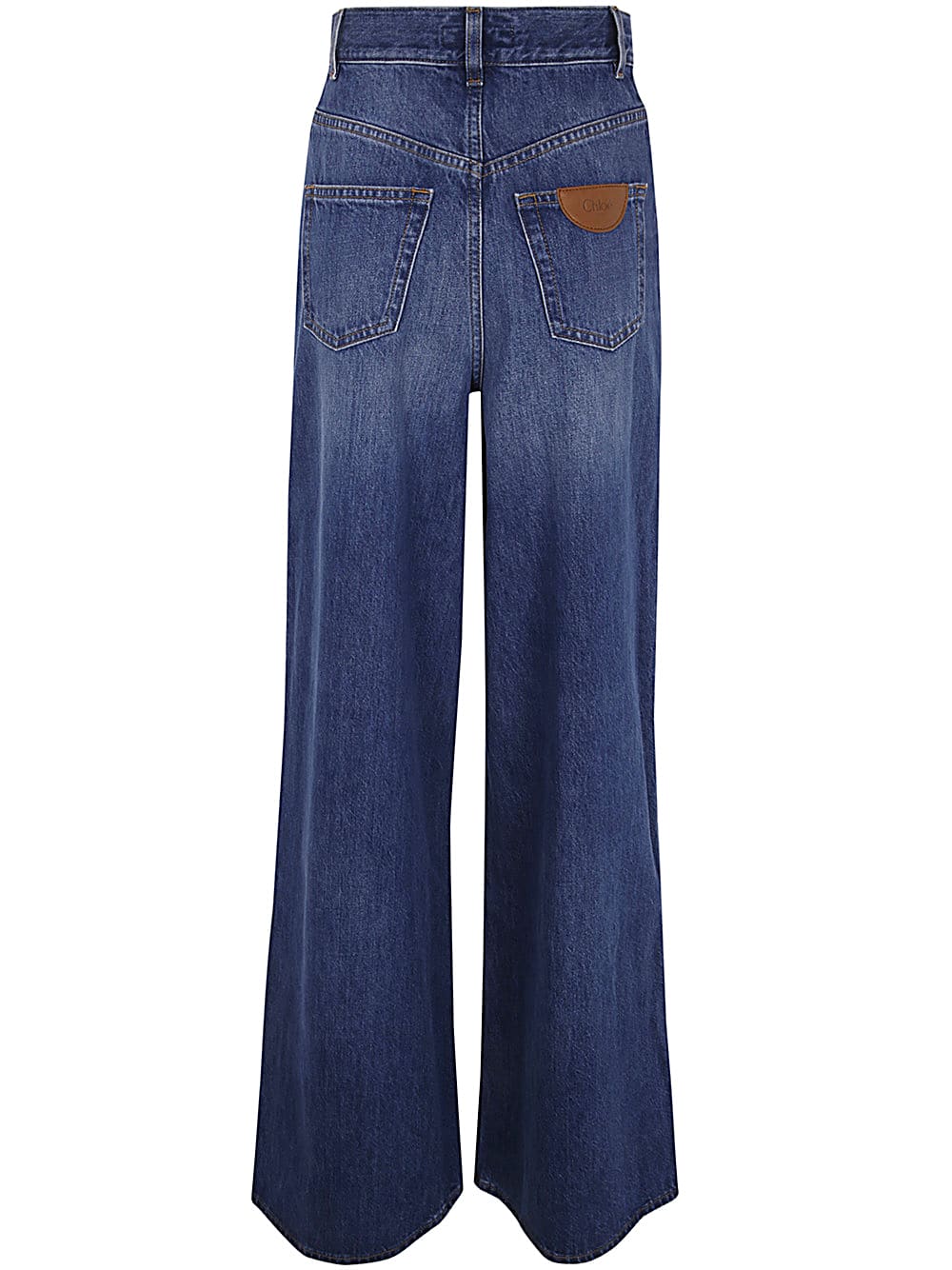 Shop Chloé Wide Leg Denim In Night Blue