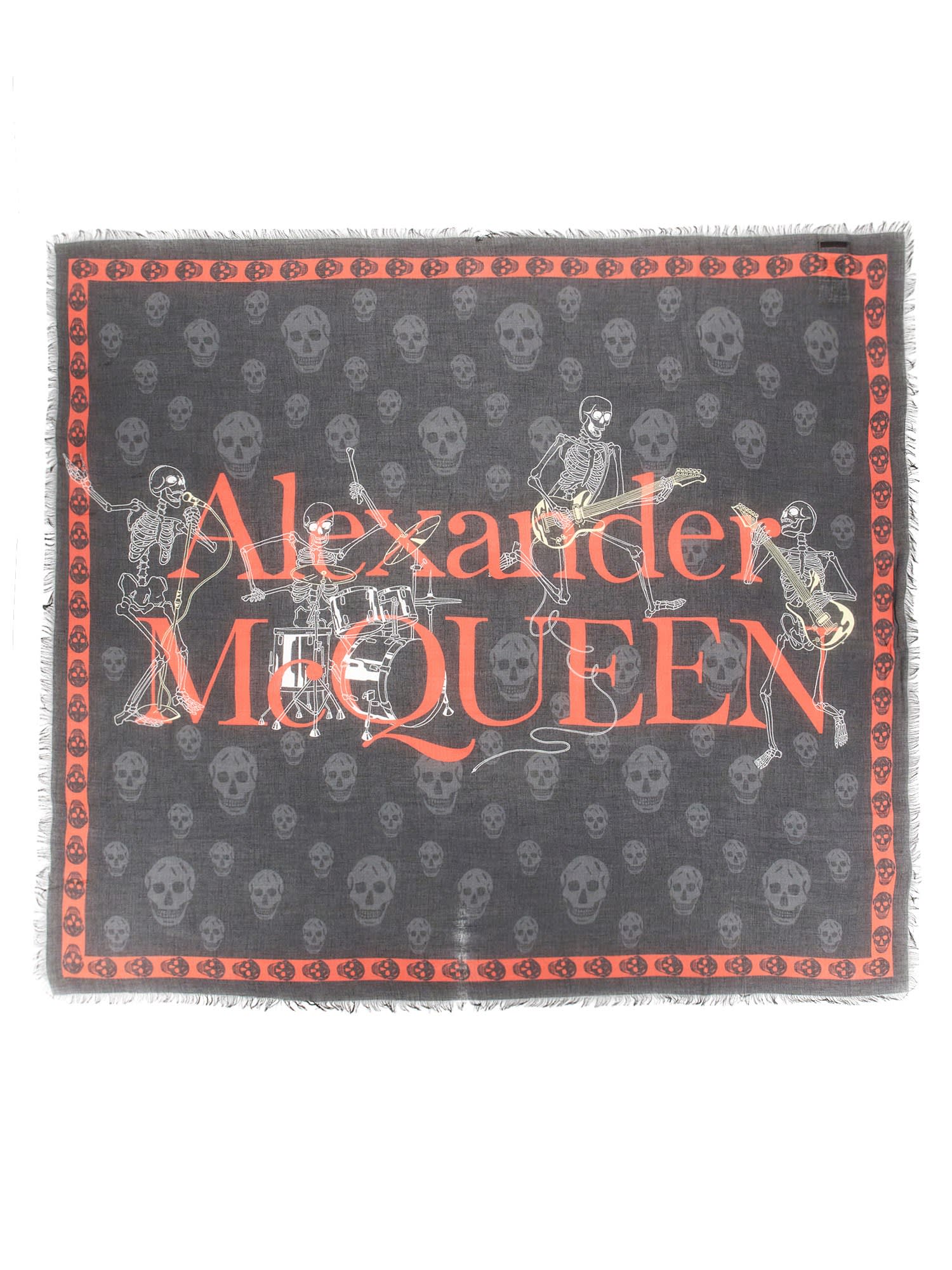 ALEXANDER MCQUEEN SCARF WITH LOGO PRINT