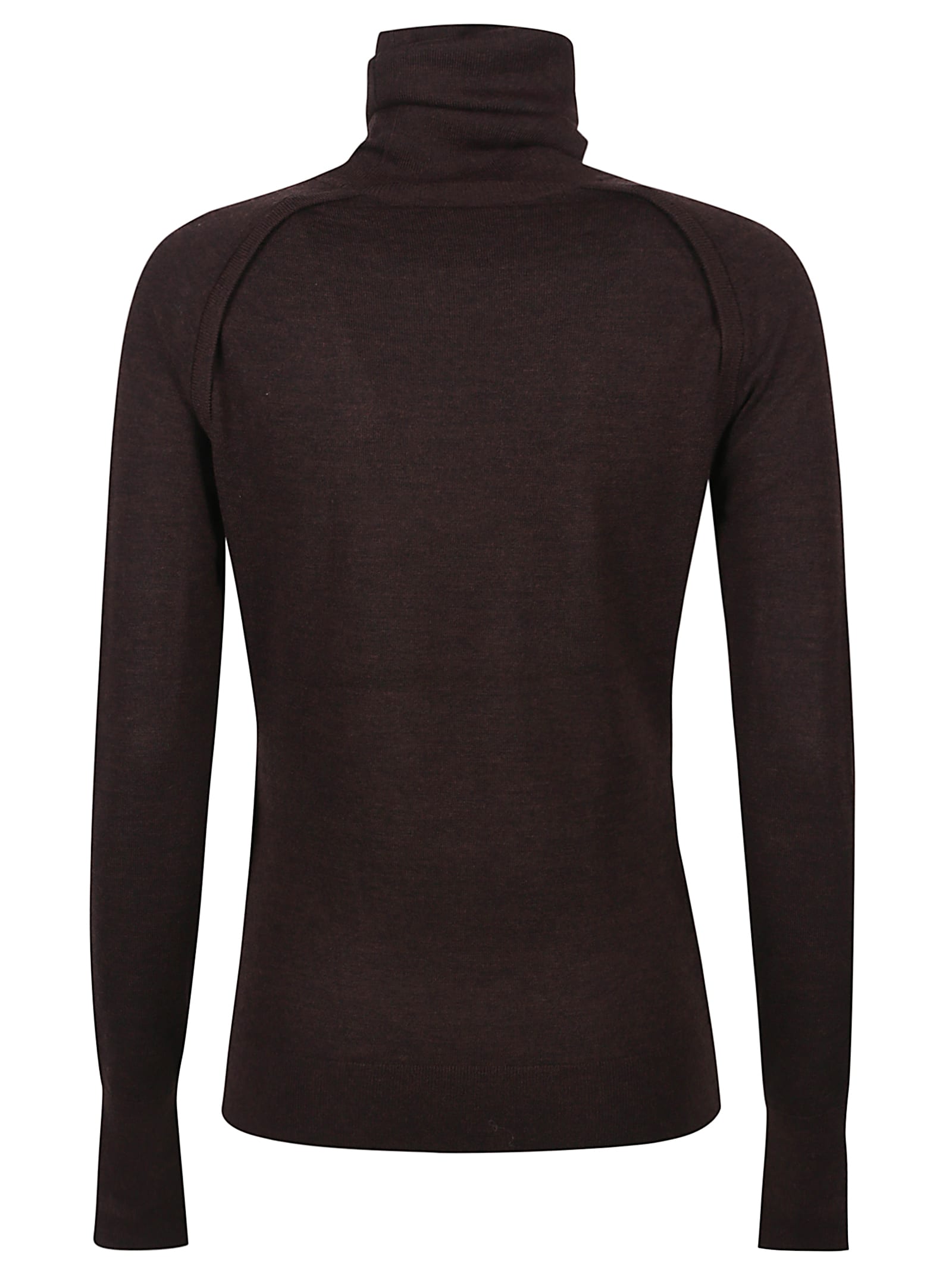 Victoria Beckham Turtle Neck Sweater In Brown