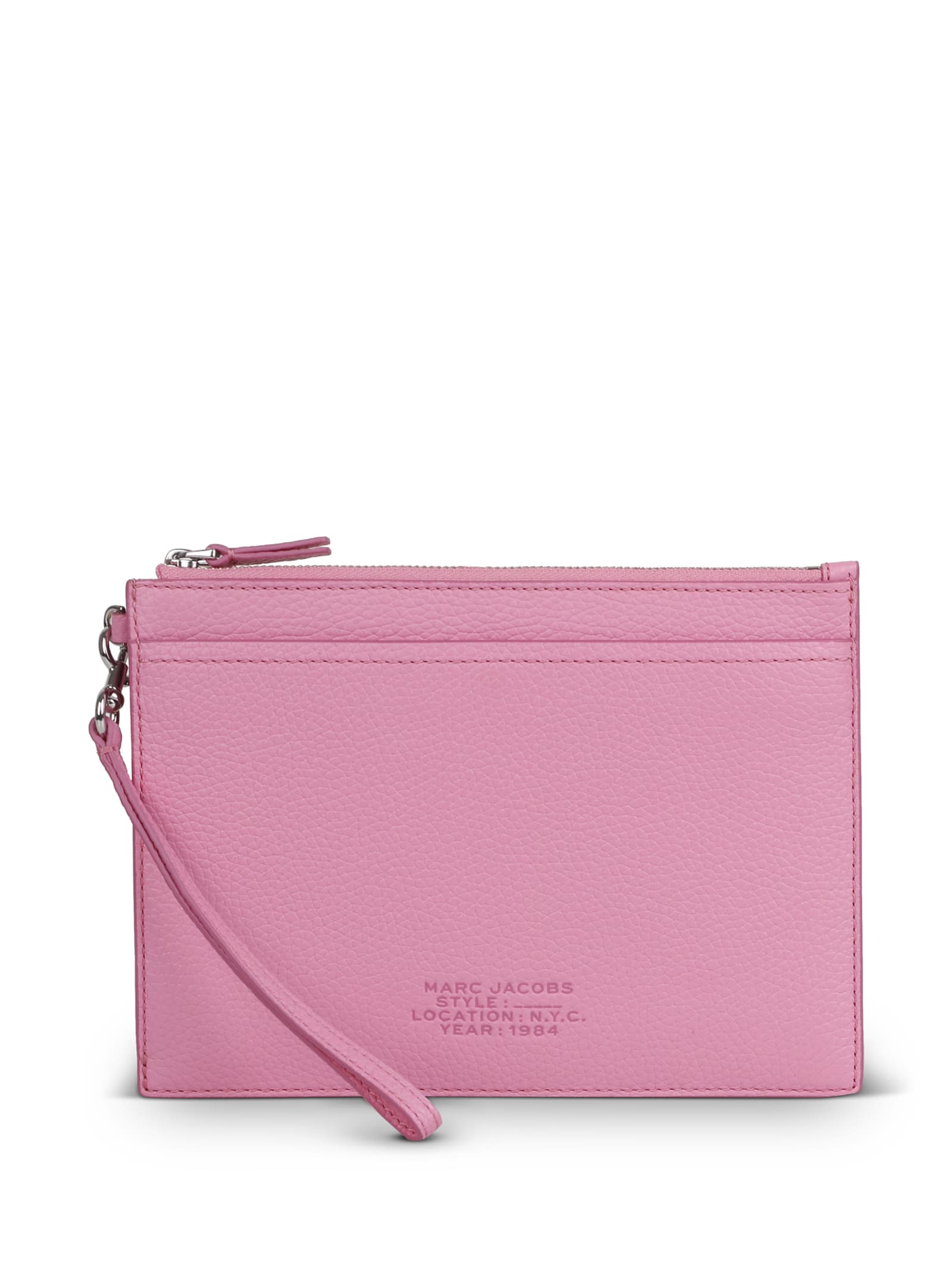 MARC JACOBS MARC JACOBS LEATHER WRISTLET WALLET WITH LOGO